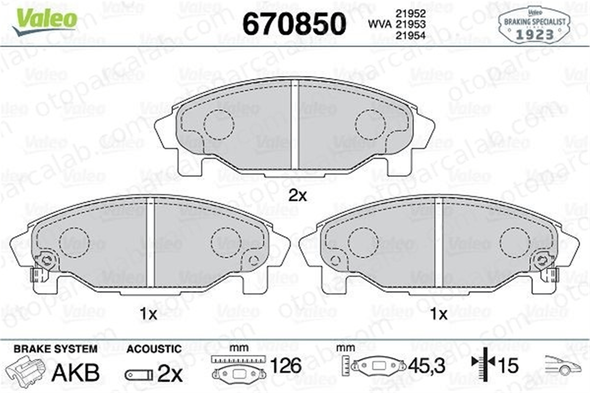VALEO 670850 Fren Disk Balata Ön DAIHATSU CHARADE IV GRAN MOVE 449187725 49187727000