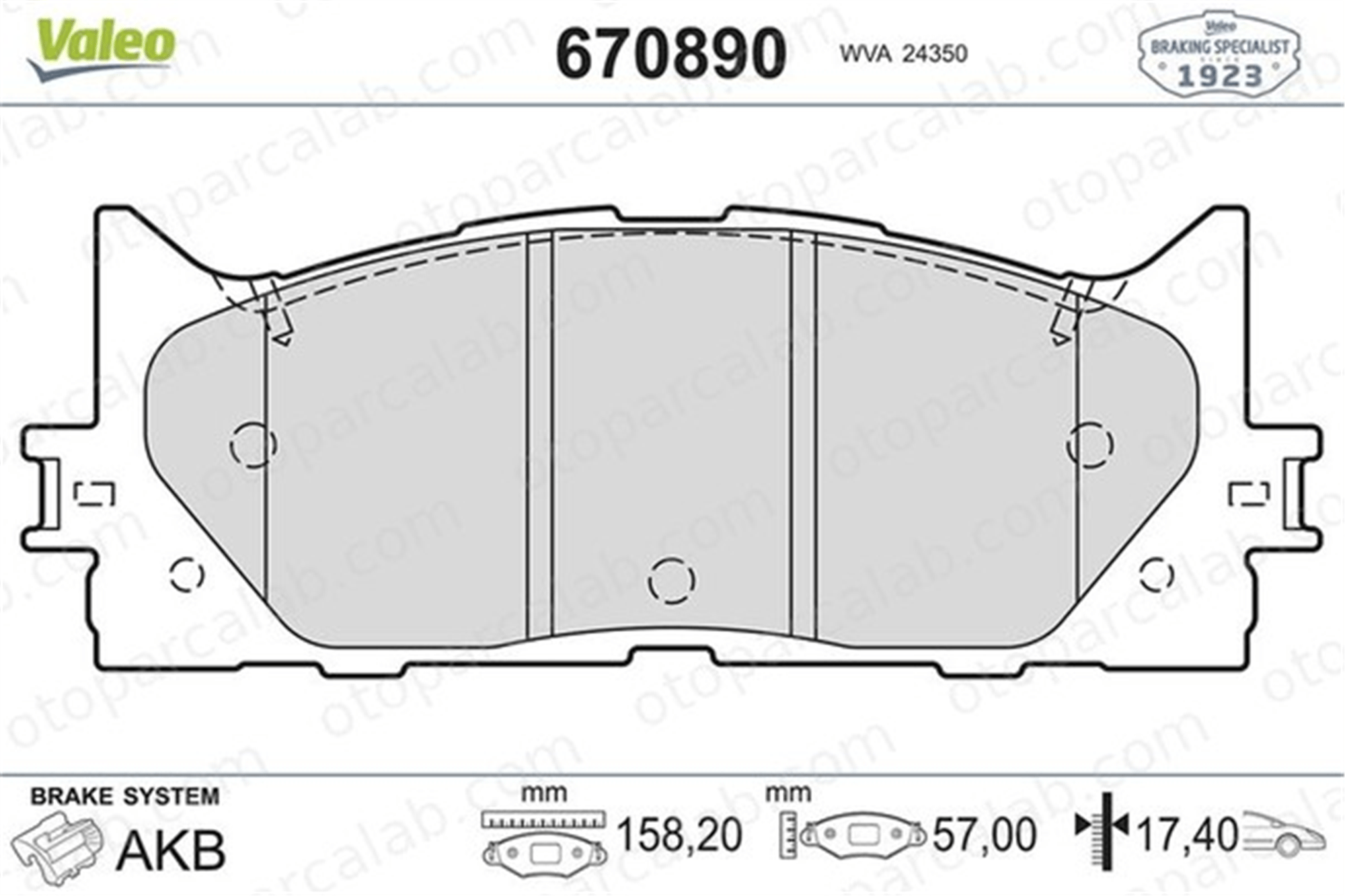 VALEO 670890 Fren Disk Balata Ön TOYOTA CAMRY Sedan LEXUS ES 446533471 04465-33471
