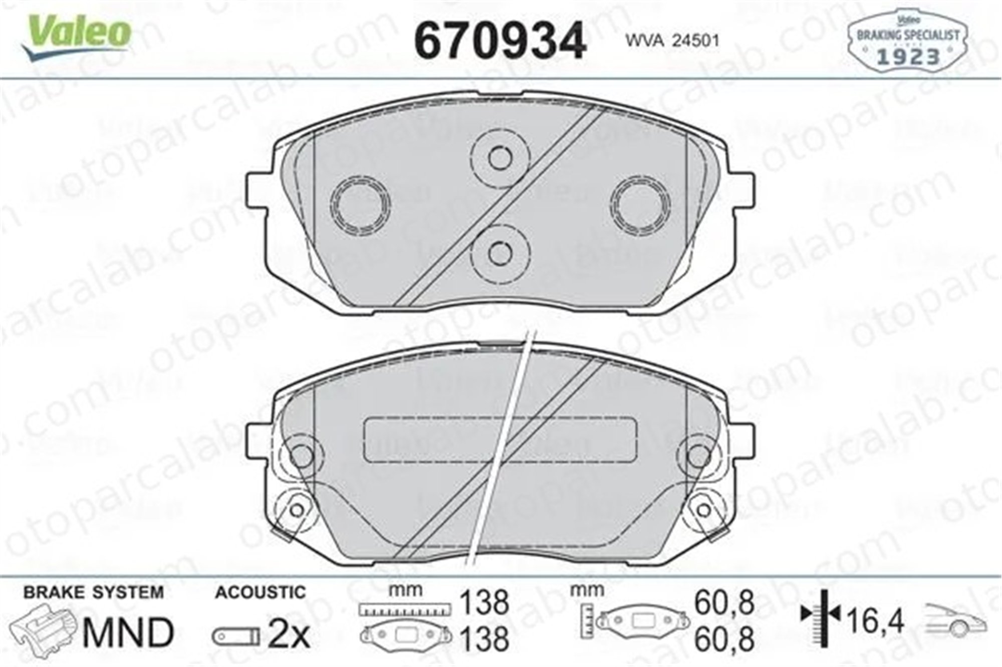 VALEO 670934 Fren Disk Balata Ön HYUNDAI ix35 KIA SPORTAGE II 581012SA50 581013ZA10