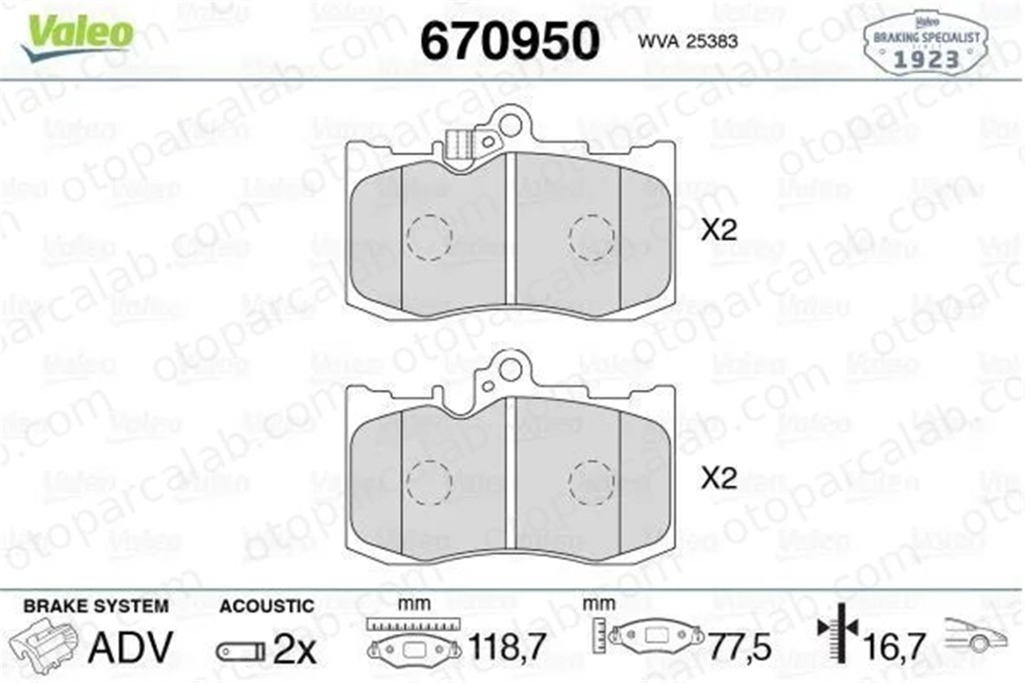 VALEO 670950 Fren Disk Balata Ön LEXUS GS RC 446530510 04465-30510