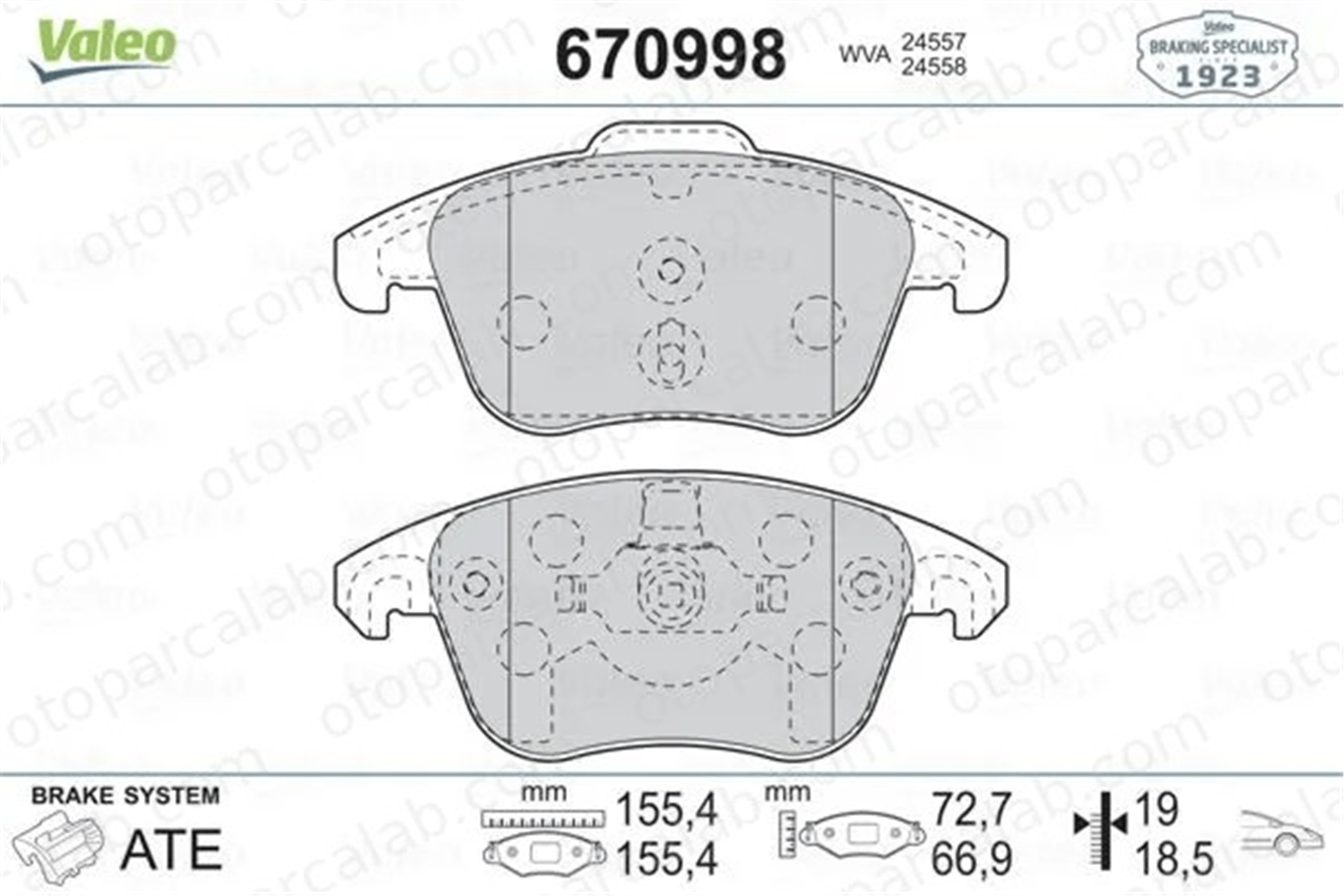 VALEO 670998 Fren Disk Balata Ön CITROËN DS5 PEUGEOT 5008 425477 1617273380