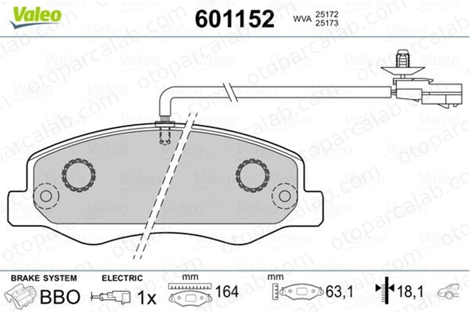 VALEO 671152 Fren Disk Balata Arka OPEL MOVANO B Panelvan/Van MOVANO B Platform şasi 4502883 4406000Q0G