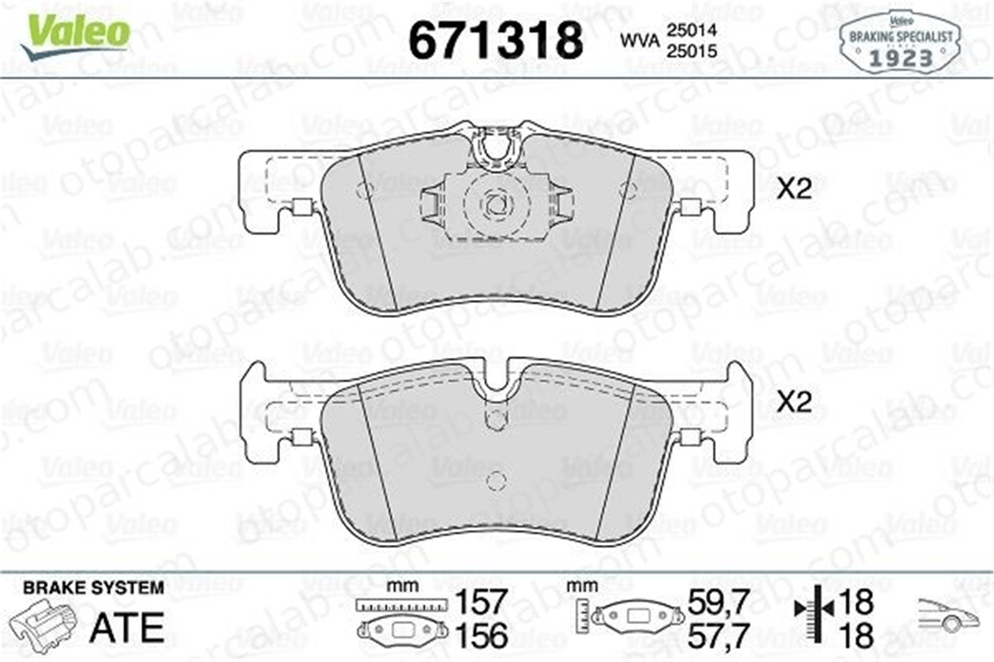 VALEO 671318 Fren Disk Balata Ön BMW 1 2 Coupe 34116858910 986494561