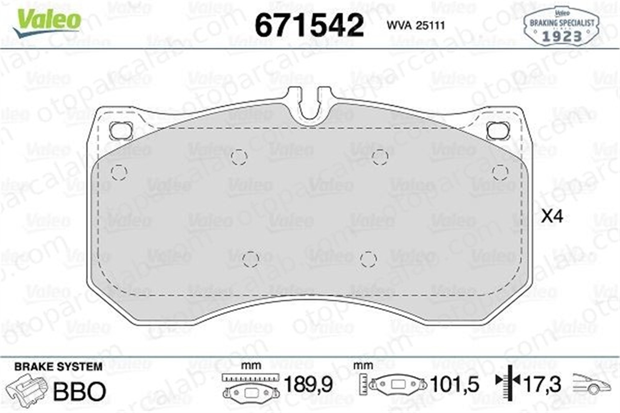 VALEO 671542 Fren Disk Balata Ön AUDI A7 Sportback A6 C8 4H0698151C 4H0698151P