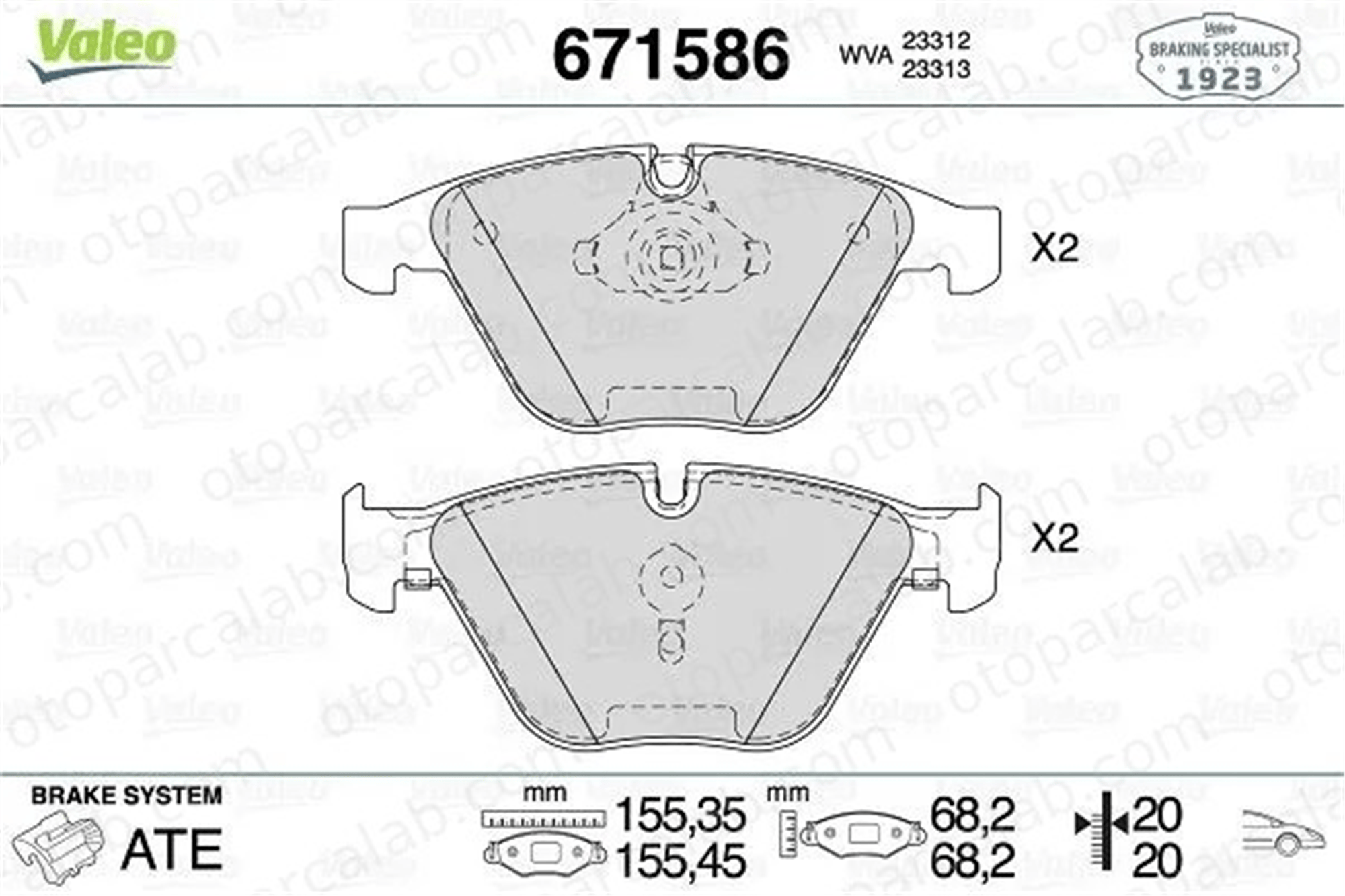 VALEO 671586 Fren Disk Balata Ön BMW 5 5 Touring 34116794916 2339271