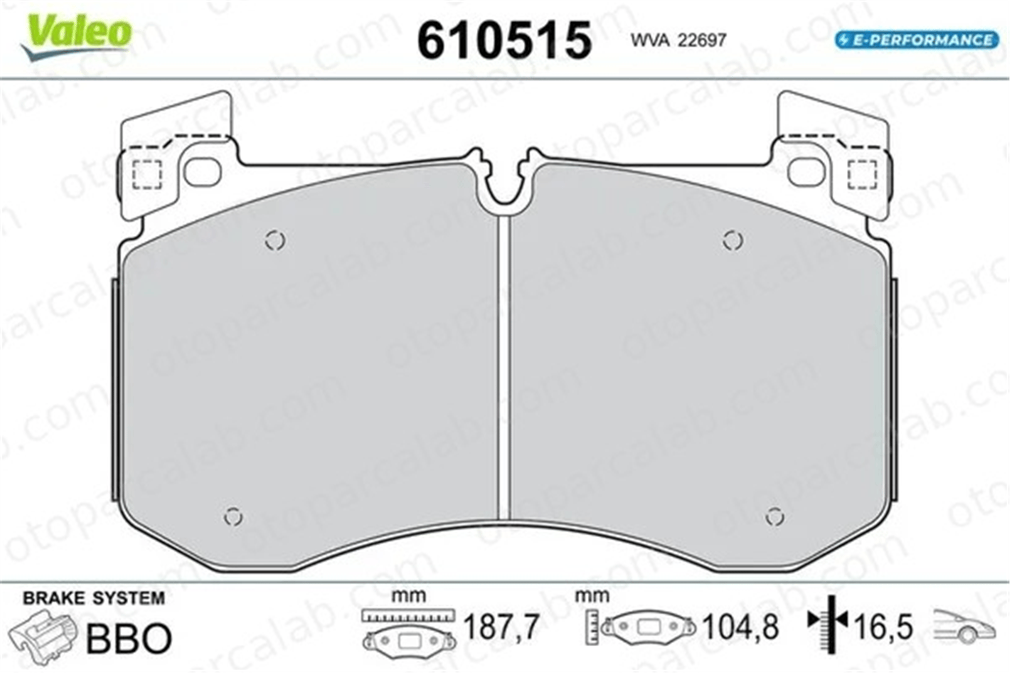 VALEO 671594 Fren Disk Balata Ön MERCEDES-BENZ GLE GLE Coupe 4205002 4204603