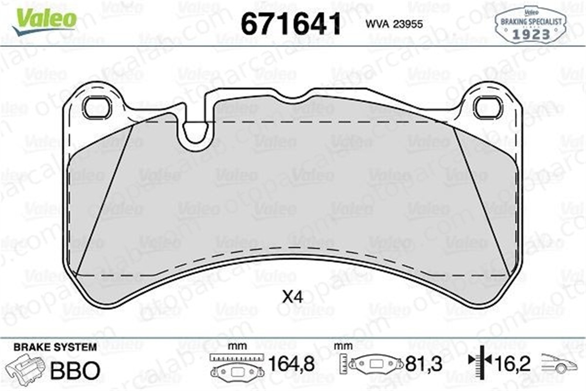 VALEO 671641 Fren Disk Balata Ön MASERATI GRANCABRIO MERCEDES-BENZ CLK 44205020 980139070