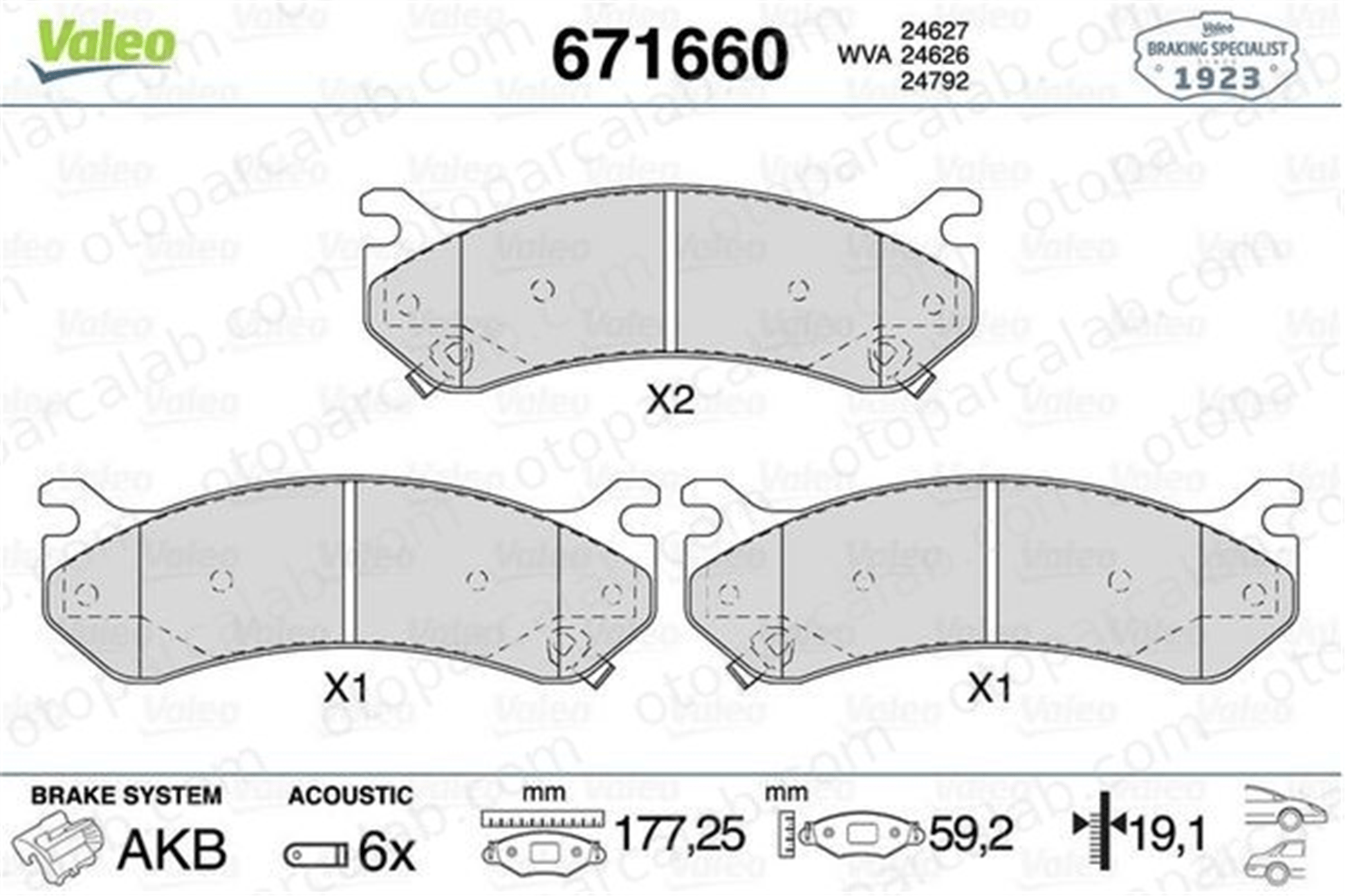 VALEO 671660 Fren Disk Balata Arka CHEVROLET TAHOE SILVERADO 1500 671660 15886462