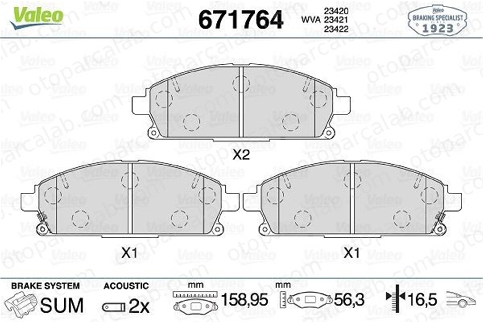 VALEO 671764 Fren Disk Balata Arka NISSAN PATHFINDER II X-TRAIL I 410600W785 GDB3507