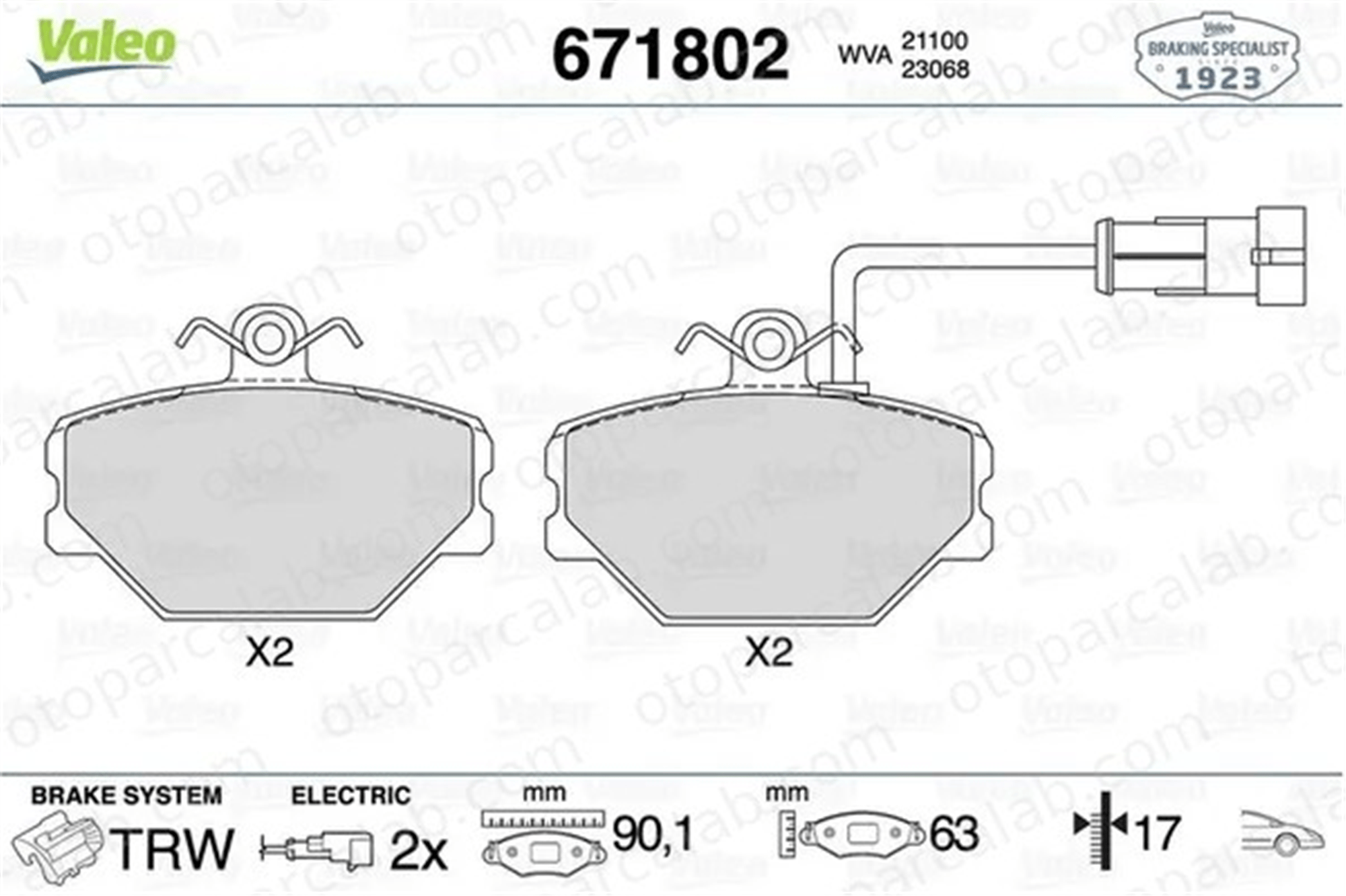 VALEO 671802 Fren Disk Balata Ön FSO POLONEZ III 655799999