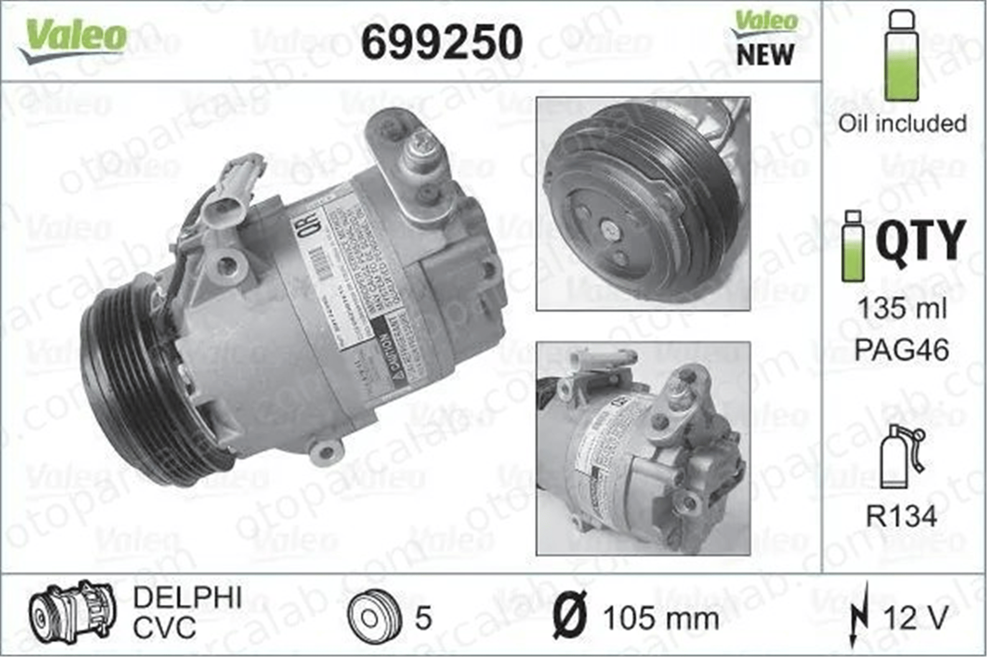 VALEO 699250 Klima Kompresörü OPEL ASTRA G Station wagon ASTRA G Sedan 1854102 1854092
