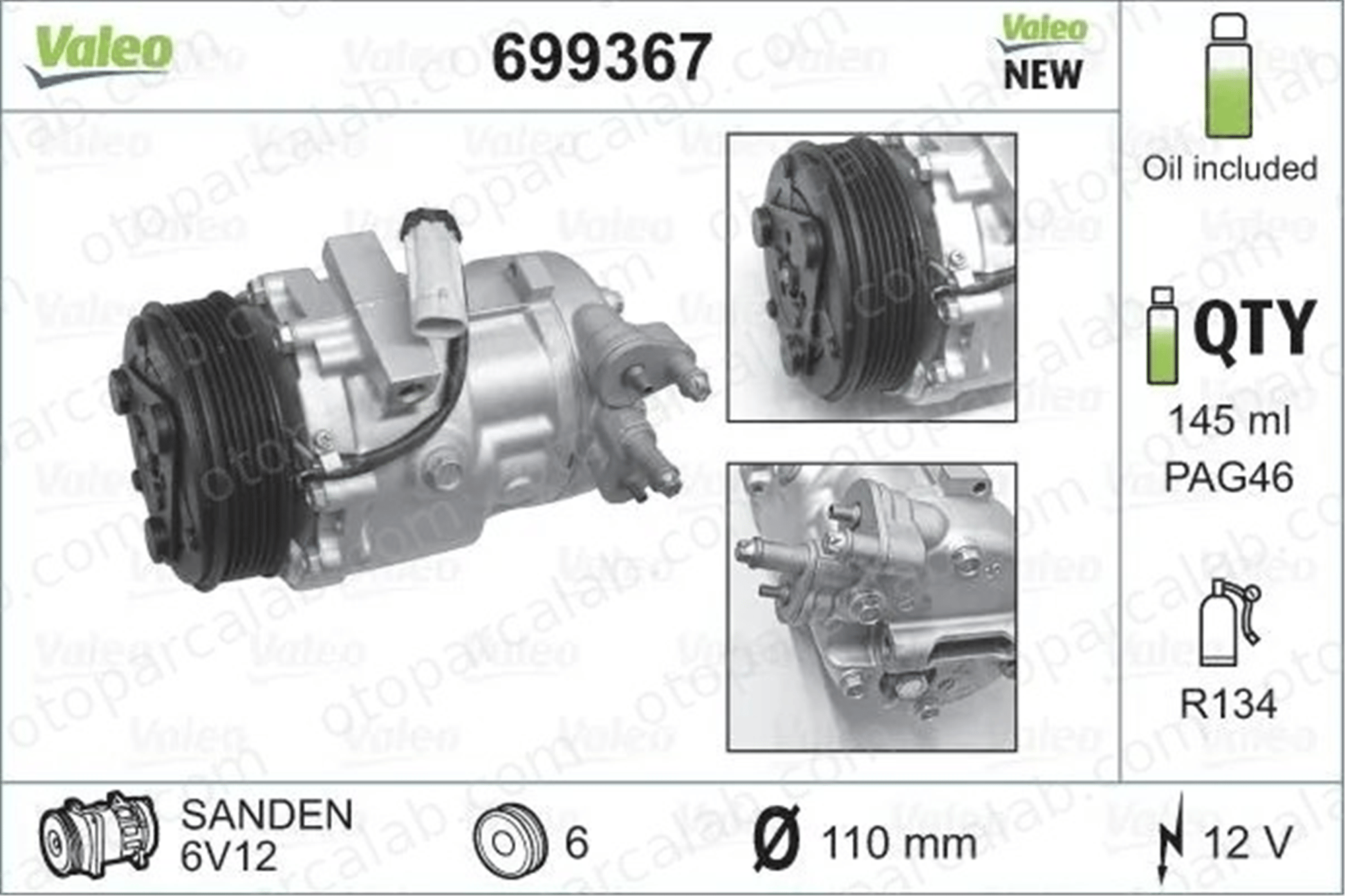 VALEO 699367 Klima Kompresörü SUZUKI SWIFT III OPEL COMBO Kasa/büyük limuzin 9520084EA0 13197538