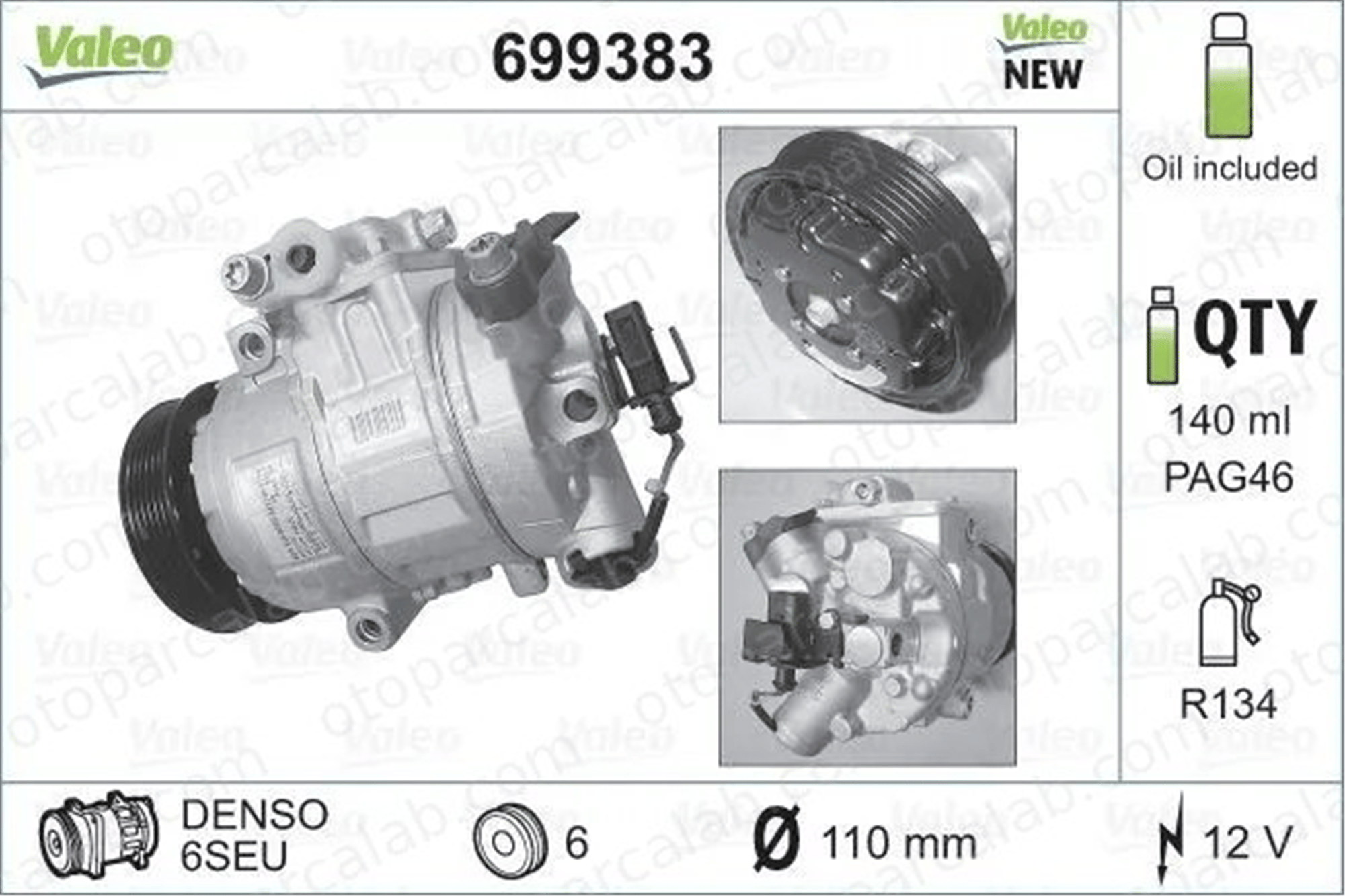 VALEO 699383 Klima Kompresörü SEAT IBIZA III VW POLO 6Q0820803J 8Z0260805
