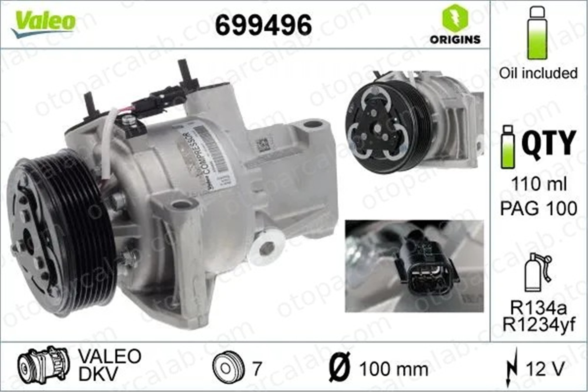 VALEO 699496 Klima Kompresörü DACIA DUSTER LOGAN MCV II 926003541R