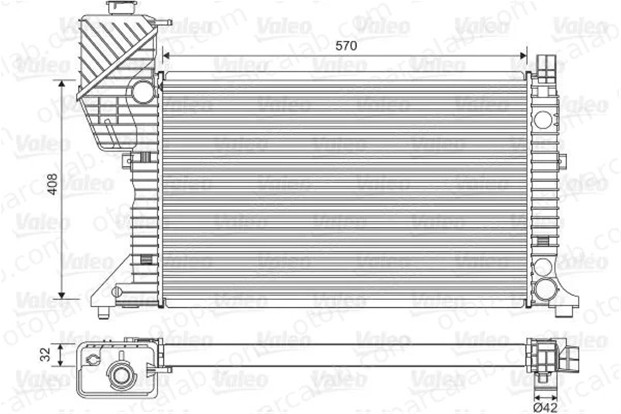 VALEO 730229 Su Radyatörü MERCEDES-BENZ SPRINTER 4-t Panelvan/Van SPRINTER 4-t Platform şasi 2204018 8MK376721351