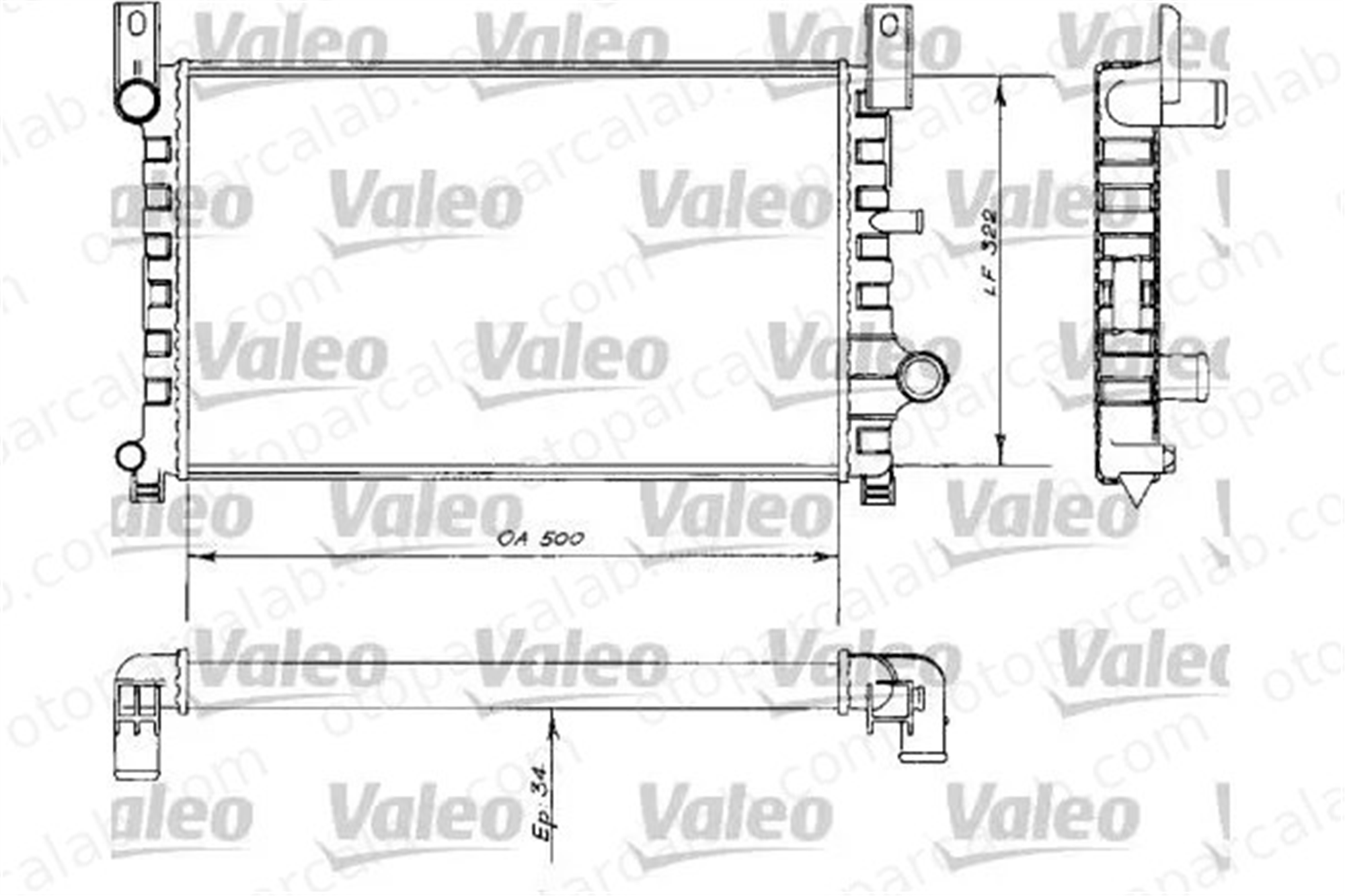 VALEO 730484 Su Radyatörü FORD FIESTA III ESCORT V Express 6176238 1107120