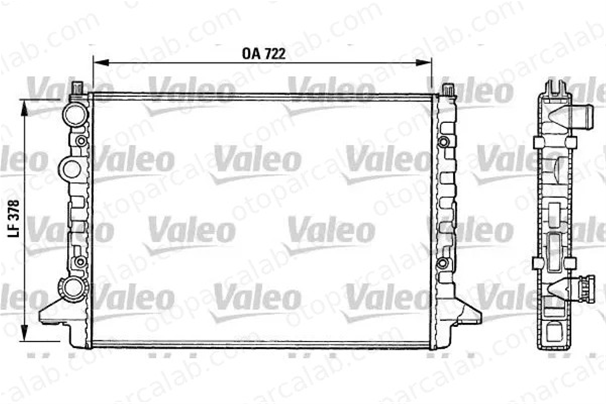 VALEO 731008 Su Radyatörü VW PASSAT B3/B4 PASSAT B3/B4 Variant 253100X200 253100X060
