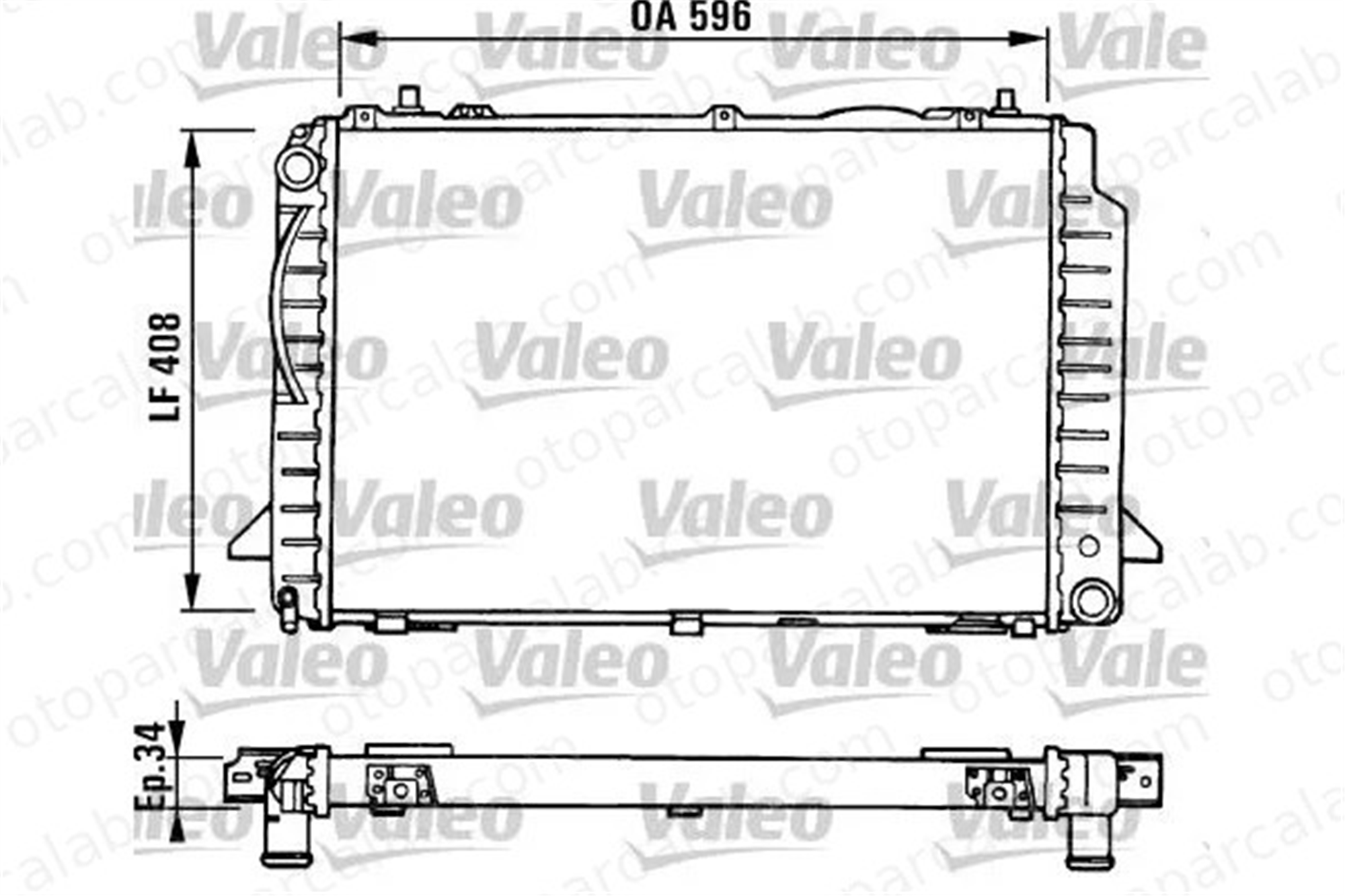 VALEO 731429 Su Radyatörü AUDI 80 B4 Avant 80 B4 Sedan 8A0121251B 8A0121251D