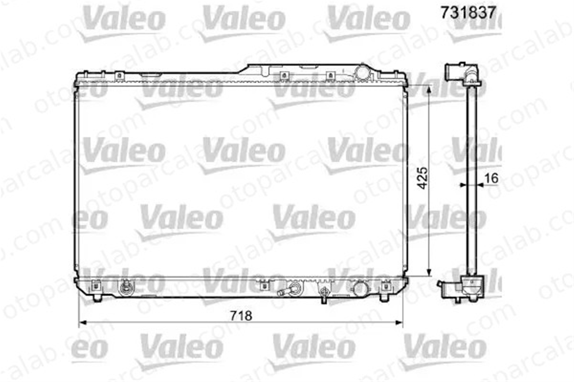 VALEO 731837 Su Radyatörü TOYOTA CAMRY CAMRY Station wagon 164000A010 1640007060