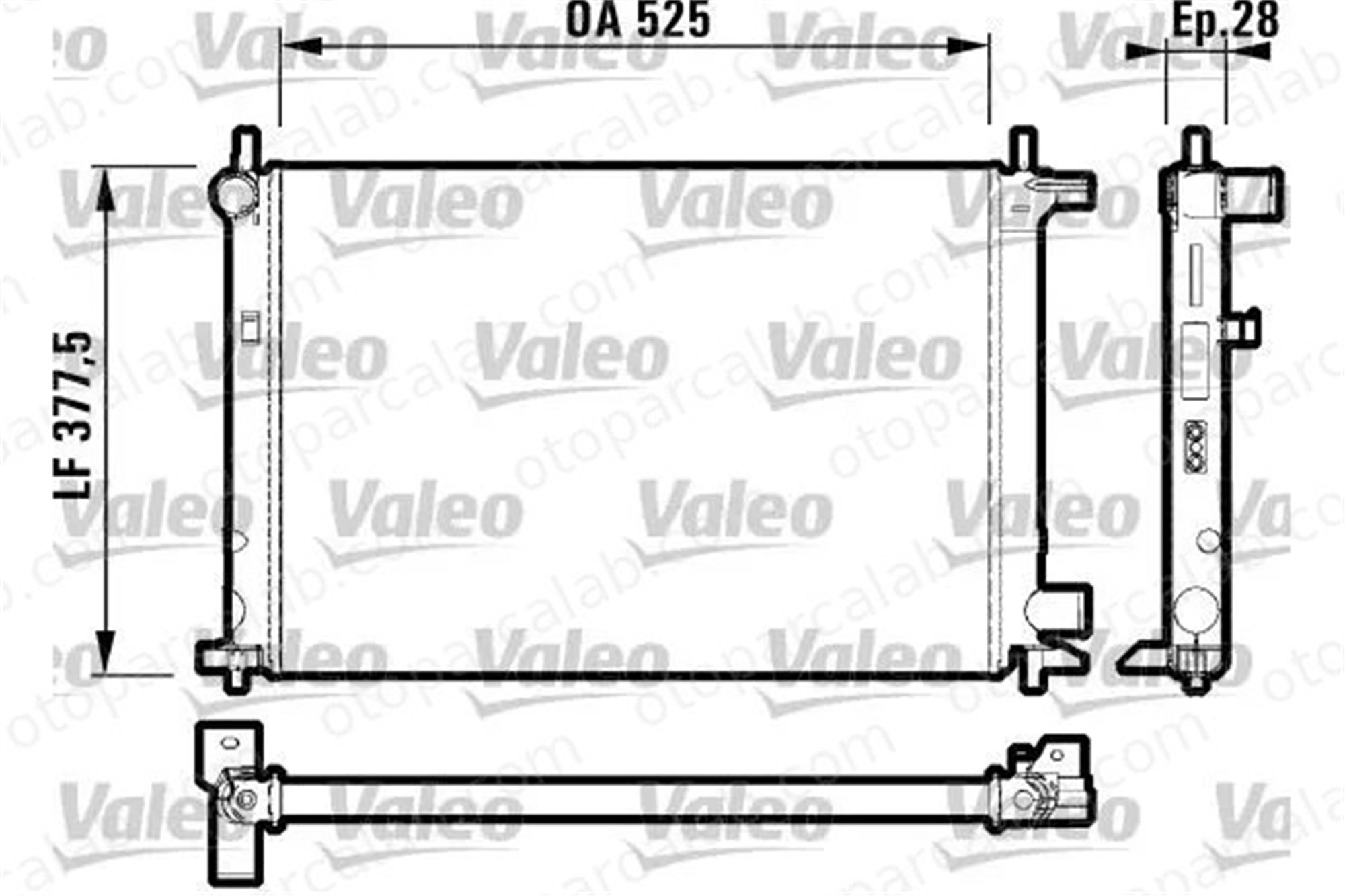 VALEO 732003 Su Radyatörü FORD FIESTA IV FIESTA Kasa/büyük limuzin 1001860 1001861