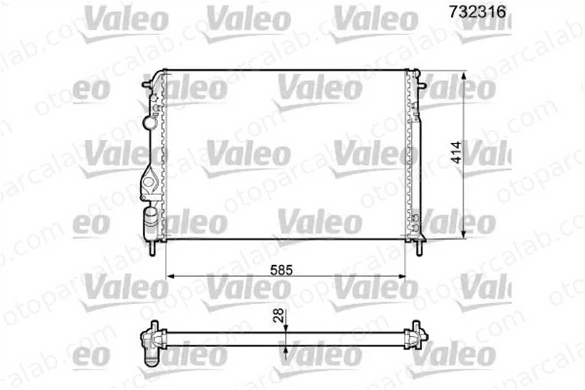 VALEO 732316 Su Radyatörü RENAULT MEGANE I Classic MEGANE I 732316 7700425842