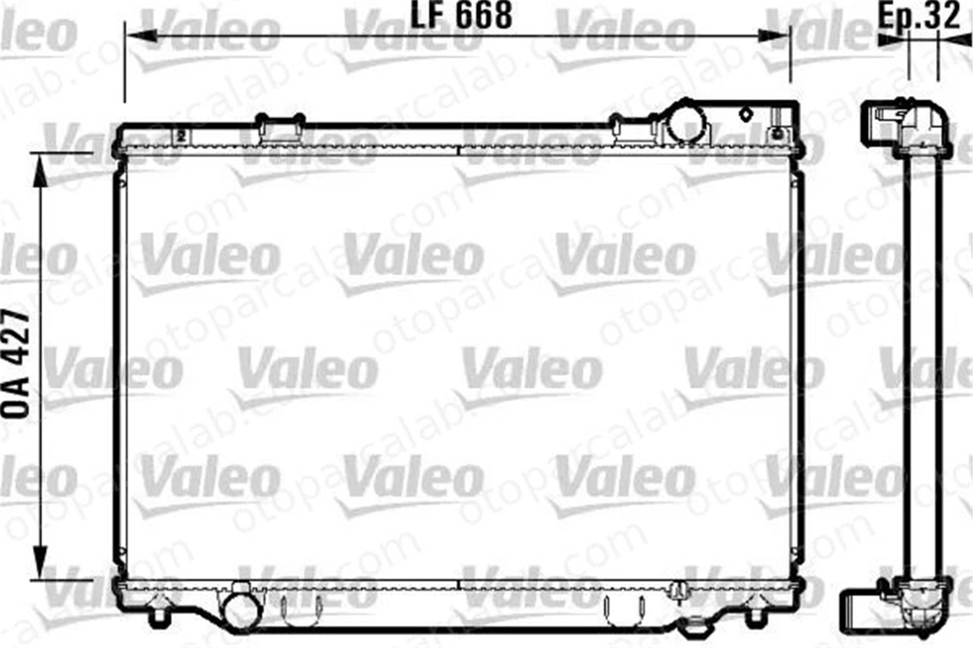 VALEO 732476 Su Radyatörü TOYOTA PREVIA I 1640076071 1640076072
