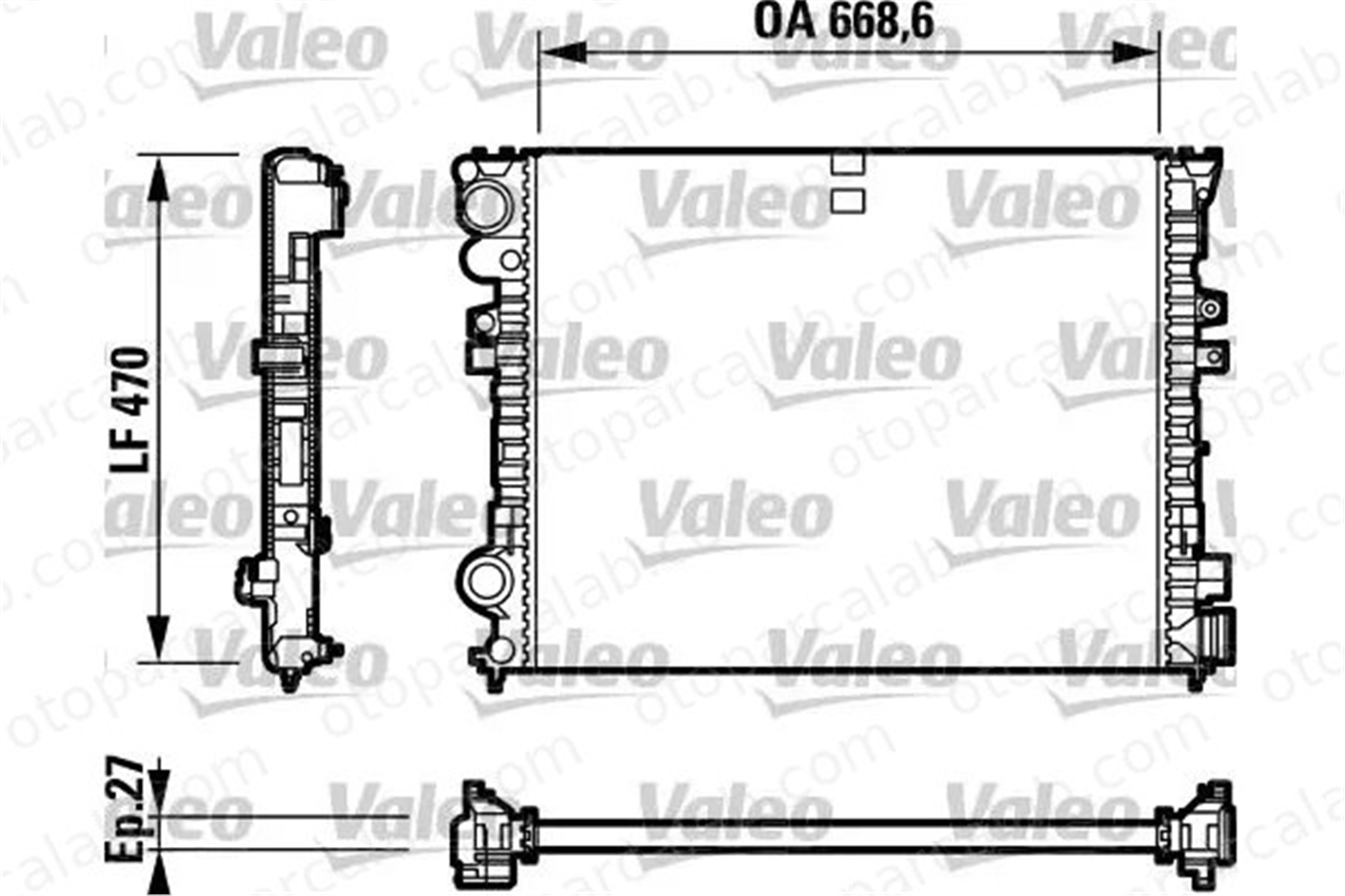 VALEO 732692 Su Radyatörü PEUGEOT EXPERT Panelvan/Van CITROËN JUMPY 1300381 133072
