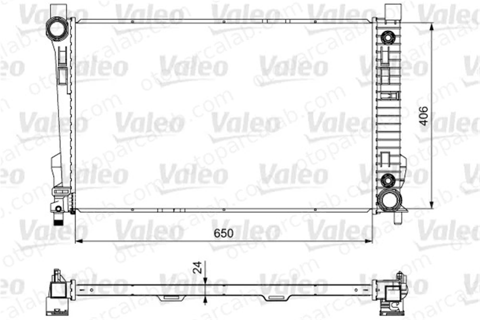 VALEO 732741 Su Radyatörü MERCEDES-BENZ C-SERISI C-SERISI T-Model A2035000503 2035000303