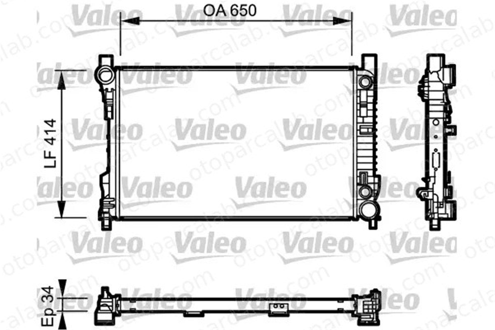 VALEO 732743 Su Radyatörü MERCEDES-BENZ C-SERISI C-SERISI T-Model 2035000303 2035000503