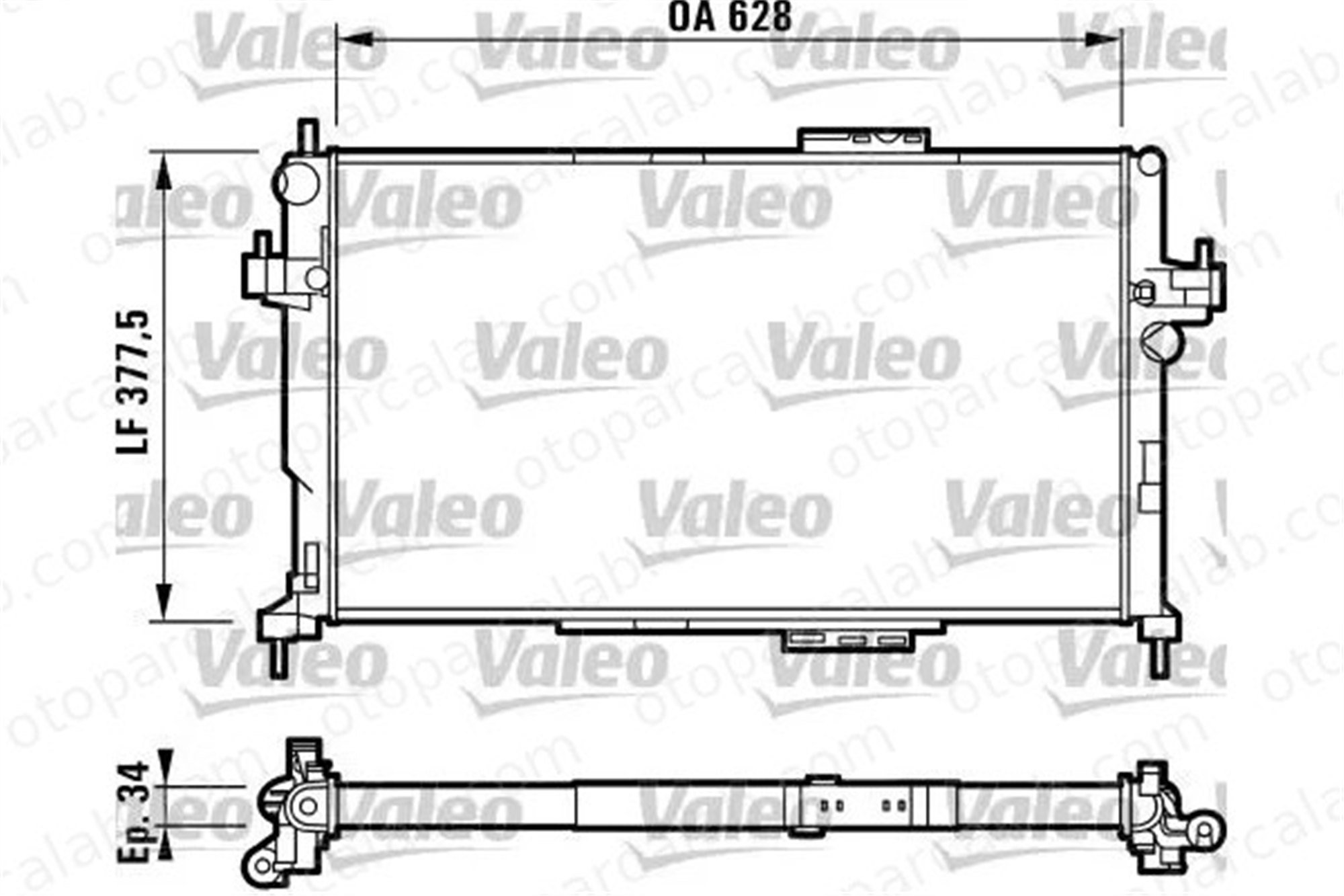 VALEO 732824 Su Radyatörü OPEL COMBO Kasa/büyük limuzin COMBO Tour 1300233 1300332