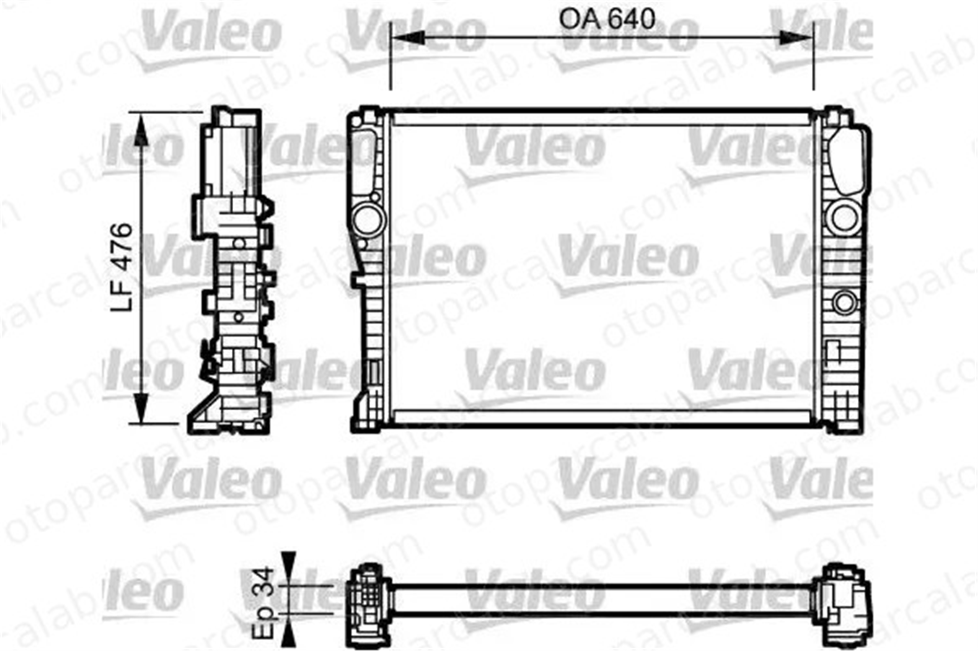 VALEO 732870 Su Radyatörü MERCEDES-BENZ 124 Sedan 190 A2015003703 1245008303