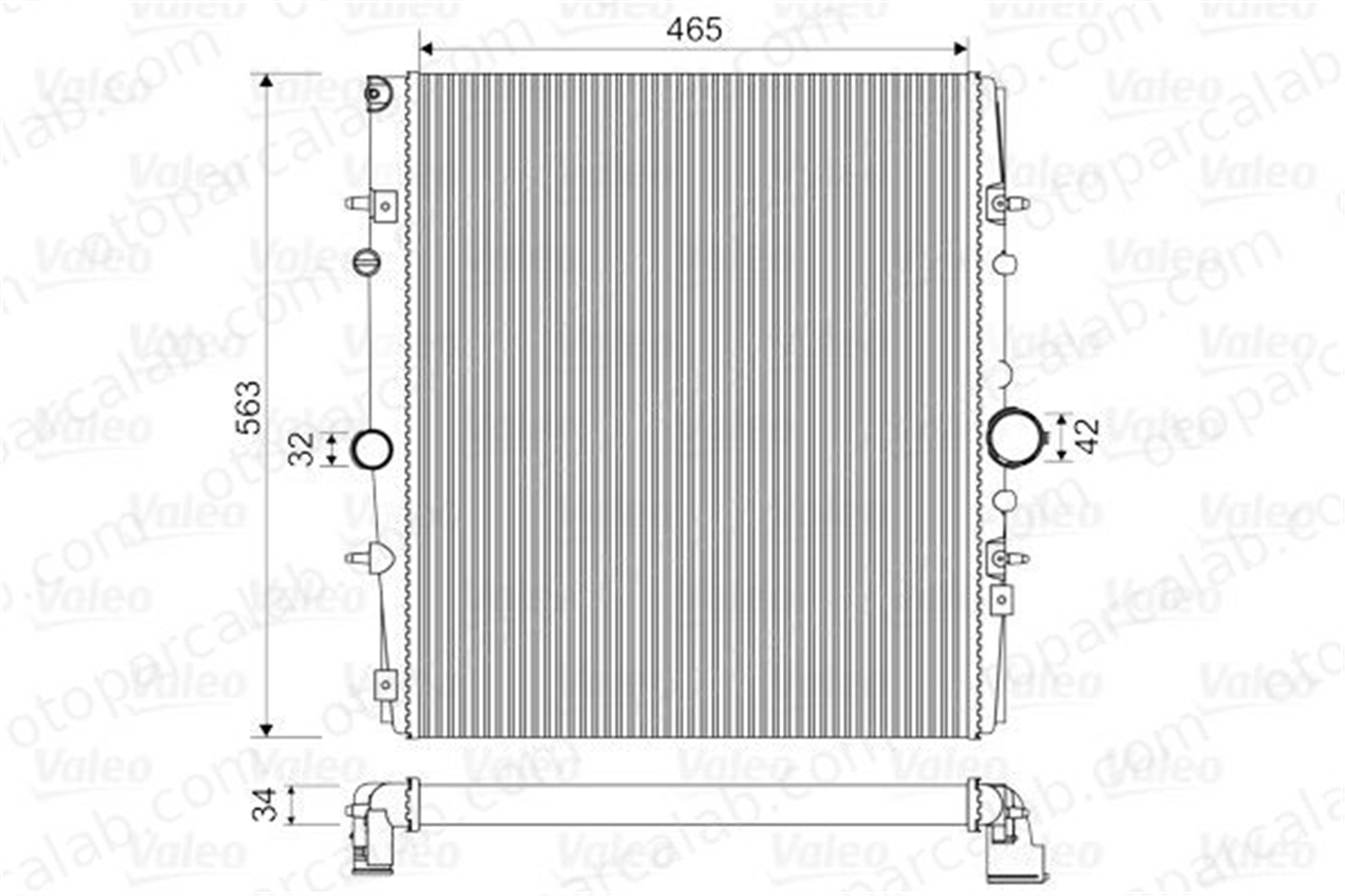 VALEO 732881 Su Radyatörü CITROËN C8 LANCIA PHEDRA 13300000000 1330E7