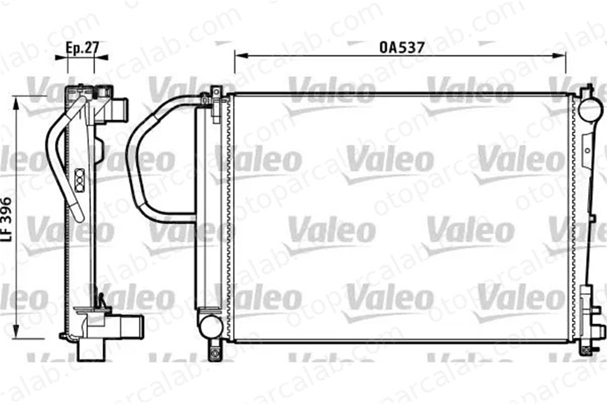 VALEO 732883 Su Radyatörü CHRYSLER VOYAGER IV 5072260AA