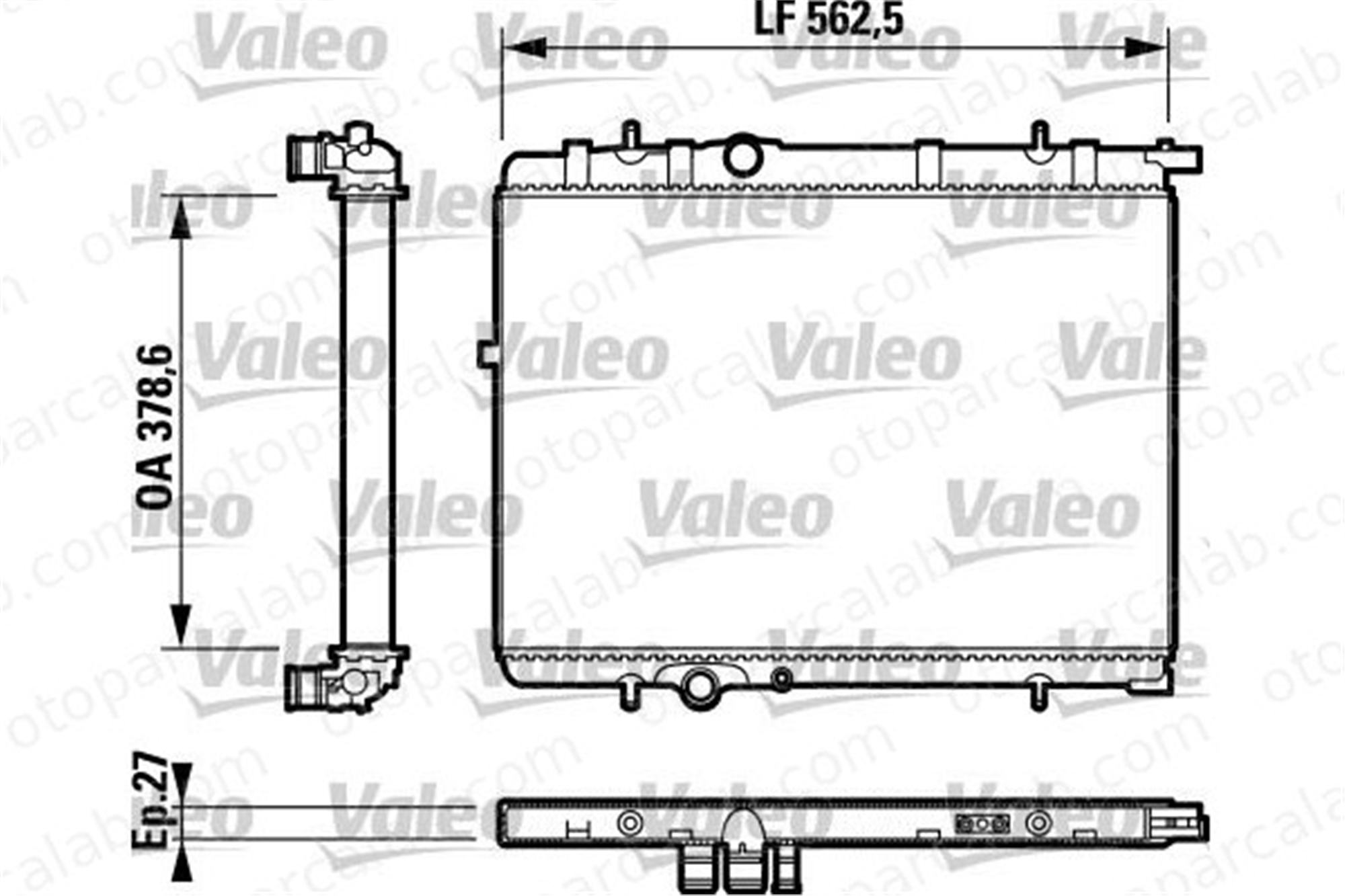 VALEO 732893 Su Radyatörü PEUGEOT 206 Hatchback 206 CC 1330F6 133086