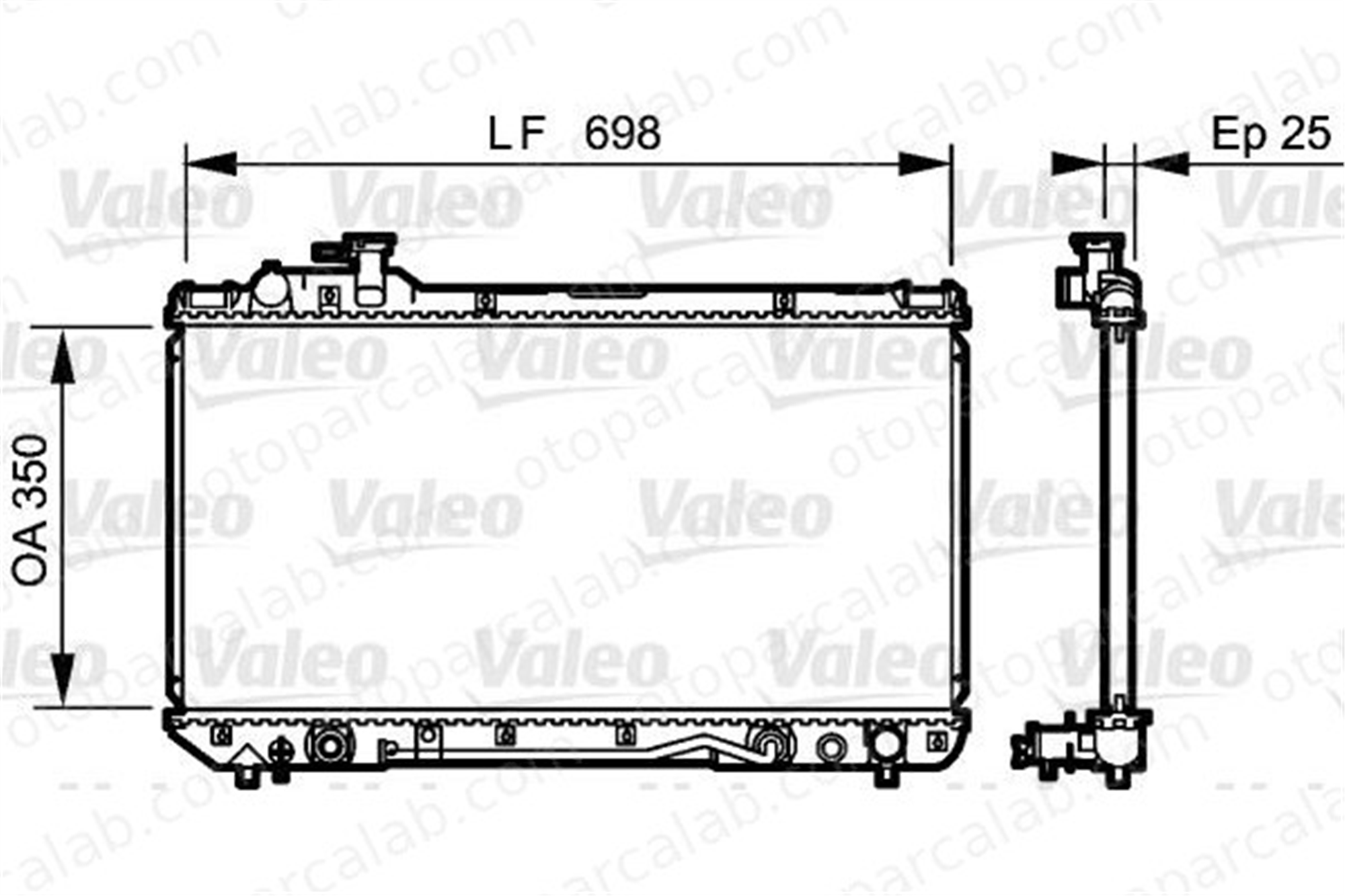 VALEO 734466 Su Radyatörü TOYOTA RAV 4 I RAV 4 I Cabrio 164007A121 164007A120