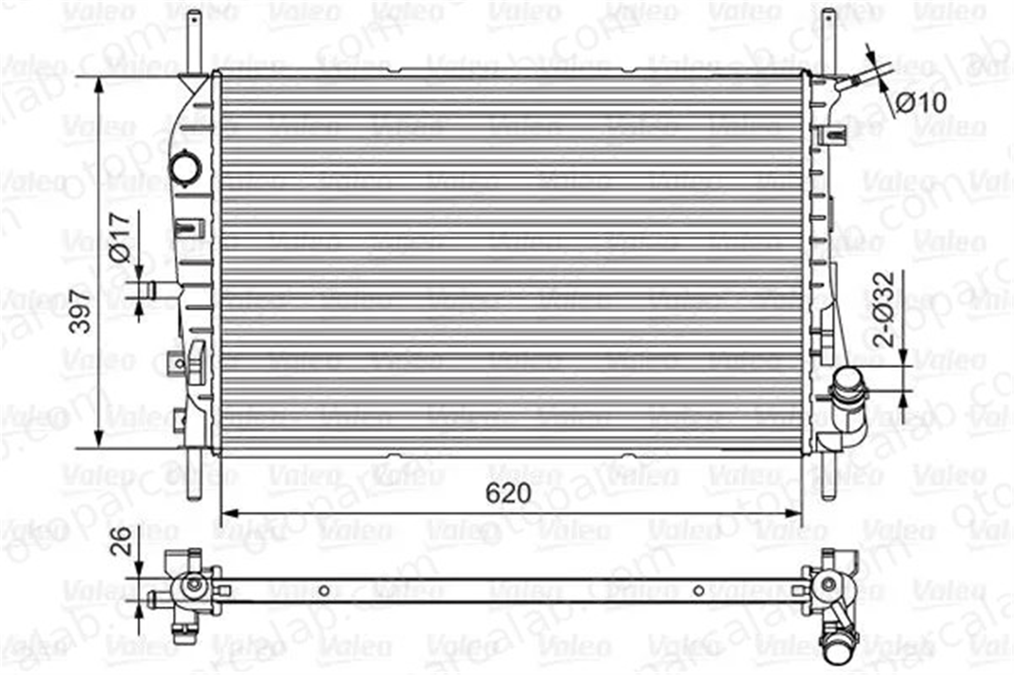 VALEO 734699 Su Radyatörü FORD MONDEO III Sedan MONDEO III 1315633 1671774