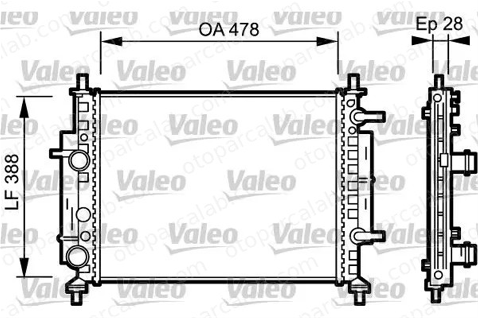 VALEO 734768 Su Radyatörü FIAT MAREA MAREA Weekend 46535007