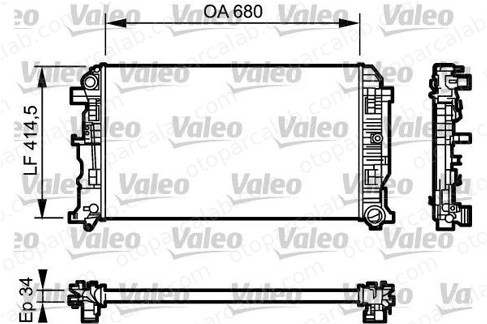 VALEO 734930 Su Radyatörü MERCEDES-BENZ SPRINTER 3,5-t Panelvan/Van SPRINTER 3,5-t Platform şasi 2E0121253 2E0121253A