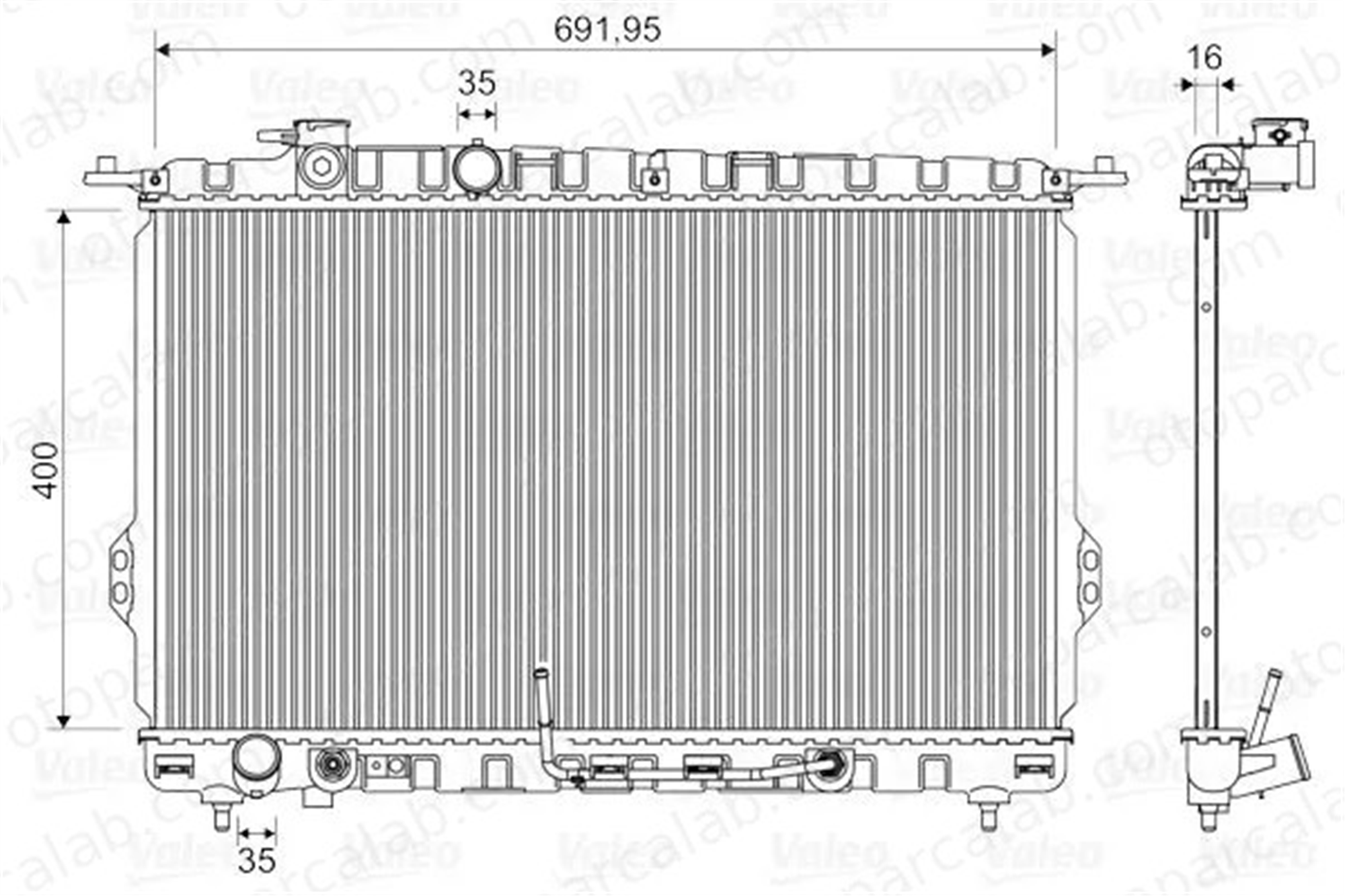 VALEO 734949 Su Radyatörü HYUNDAI SONATA IV DAIHATSU SIRION 2531038050 25310