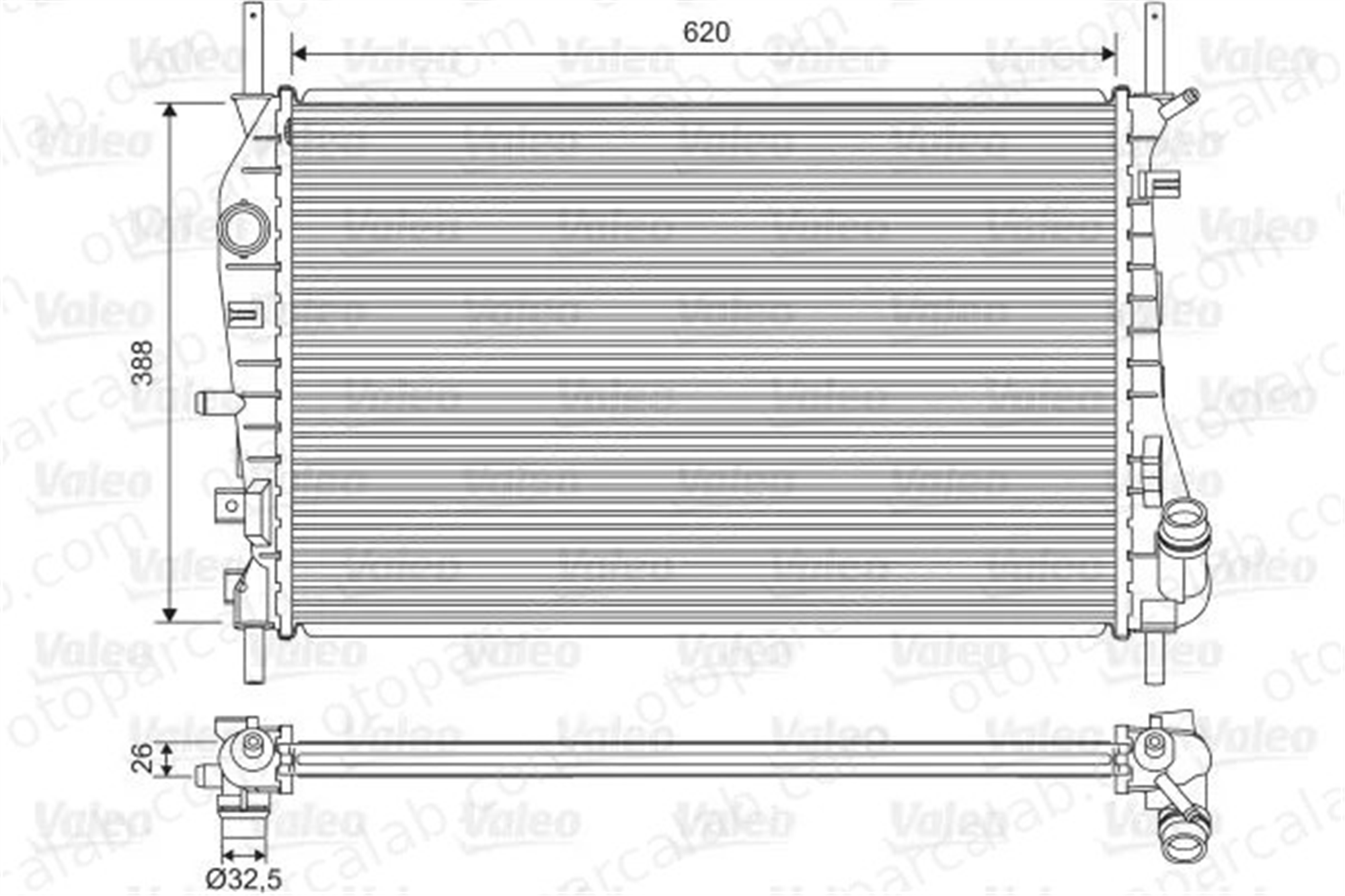 VALEO 735048 Su Radyatörü FORD MONDEO III Sedan MONDEO III 1350152 1671774
