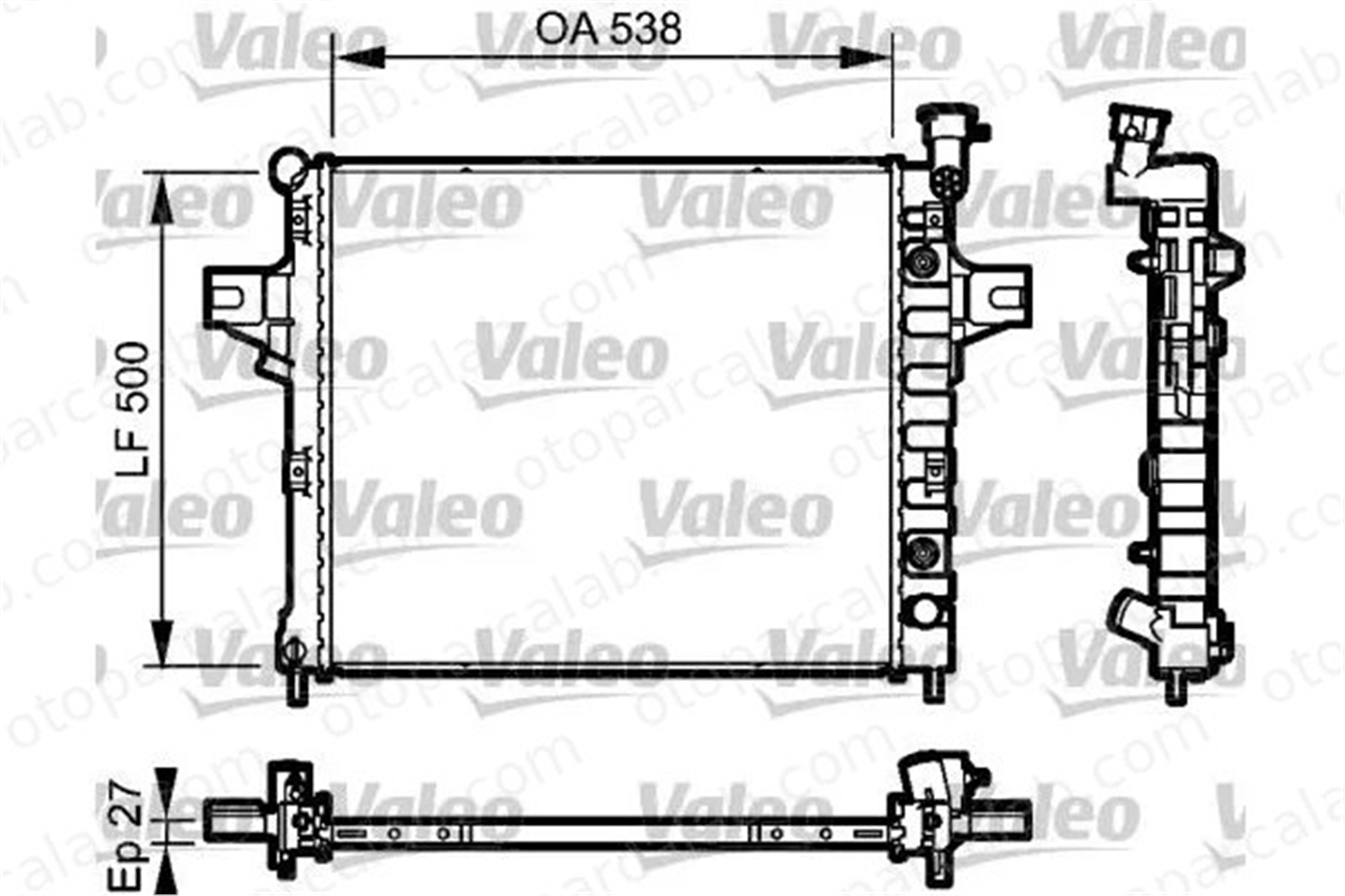 VALEO 735051 Su Radyatörü JEEP GRAND CHEROKEE II 52079883AD 52079883AC