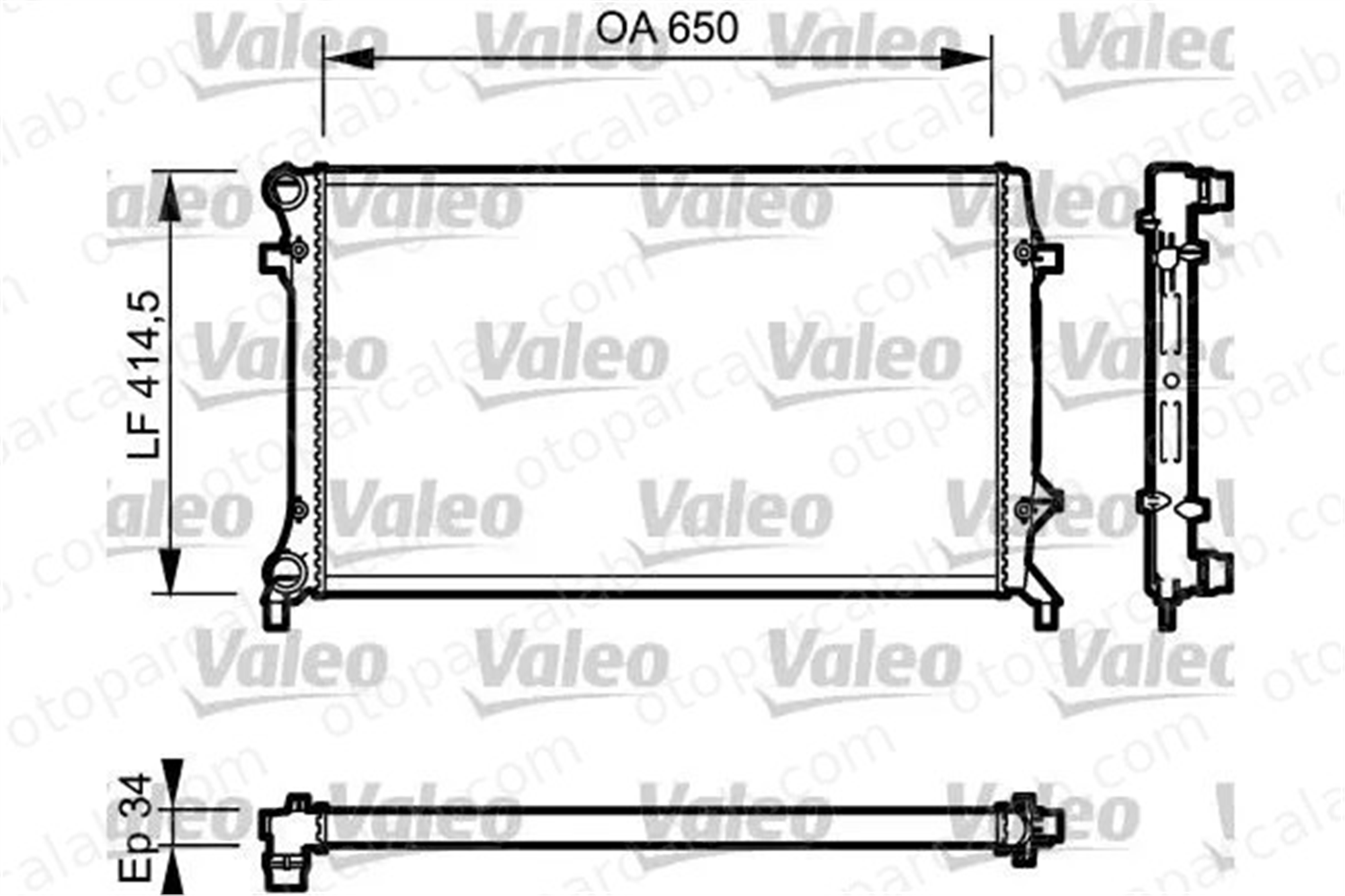VALEO 735120 Su Radyatörü VW GOLF V GOLF PLUS V 1K0121251DP 1K0121251AR