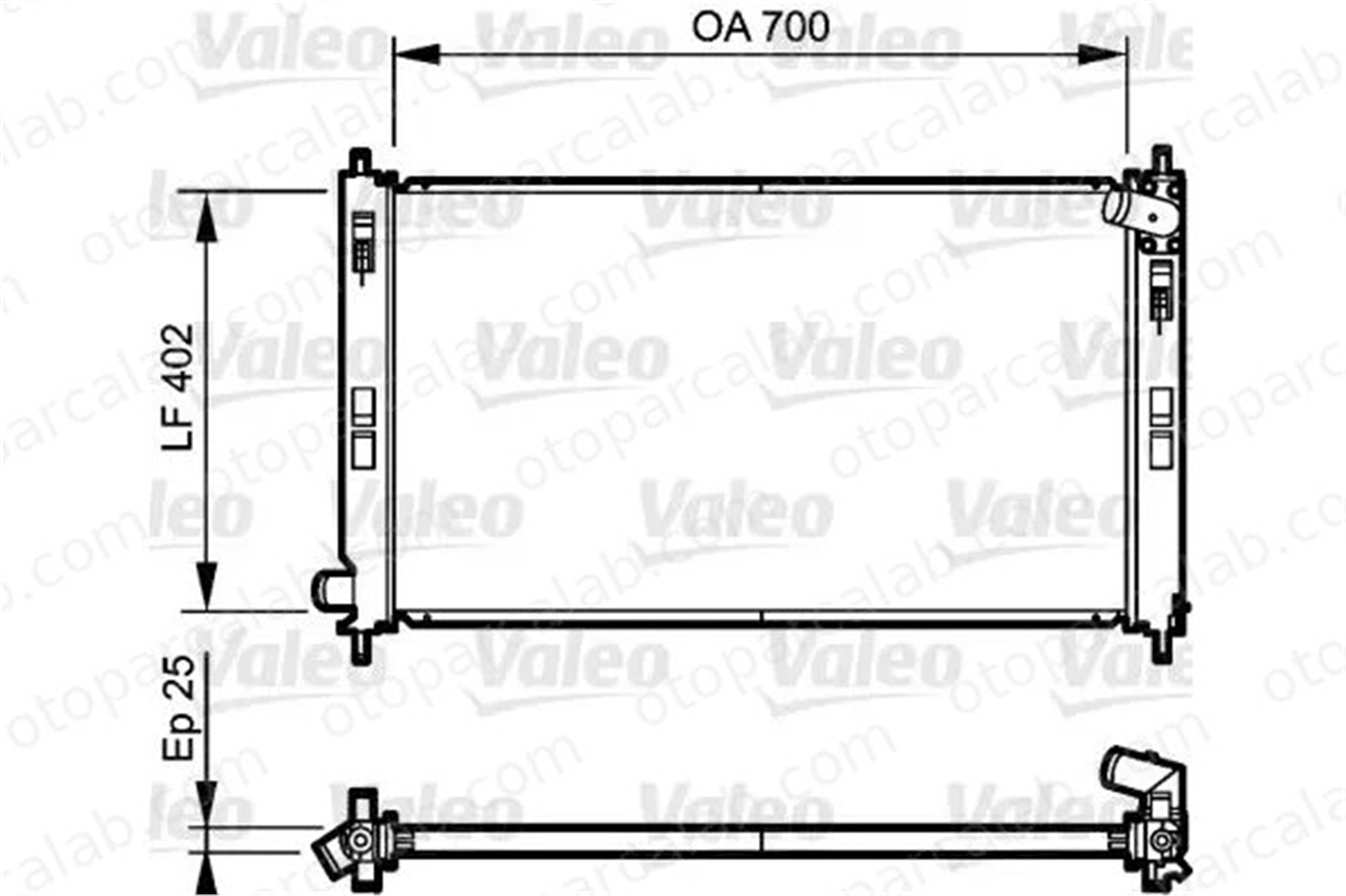 VALEO 735200 Su Radyatörü MITSUBISHI ASX OUTLANDER II 1350A050 1330V1