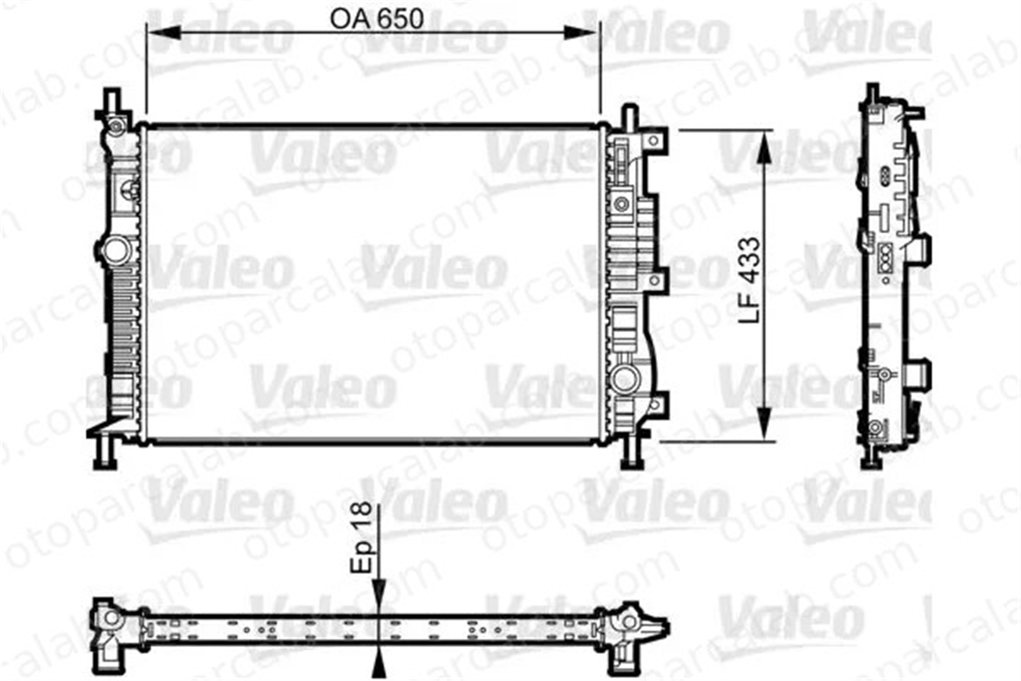 VALEO 735555 Su Radyatörü PEUGEOT 308 II 308 SW II 9675747980 1610017680