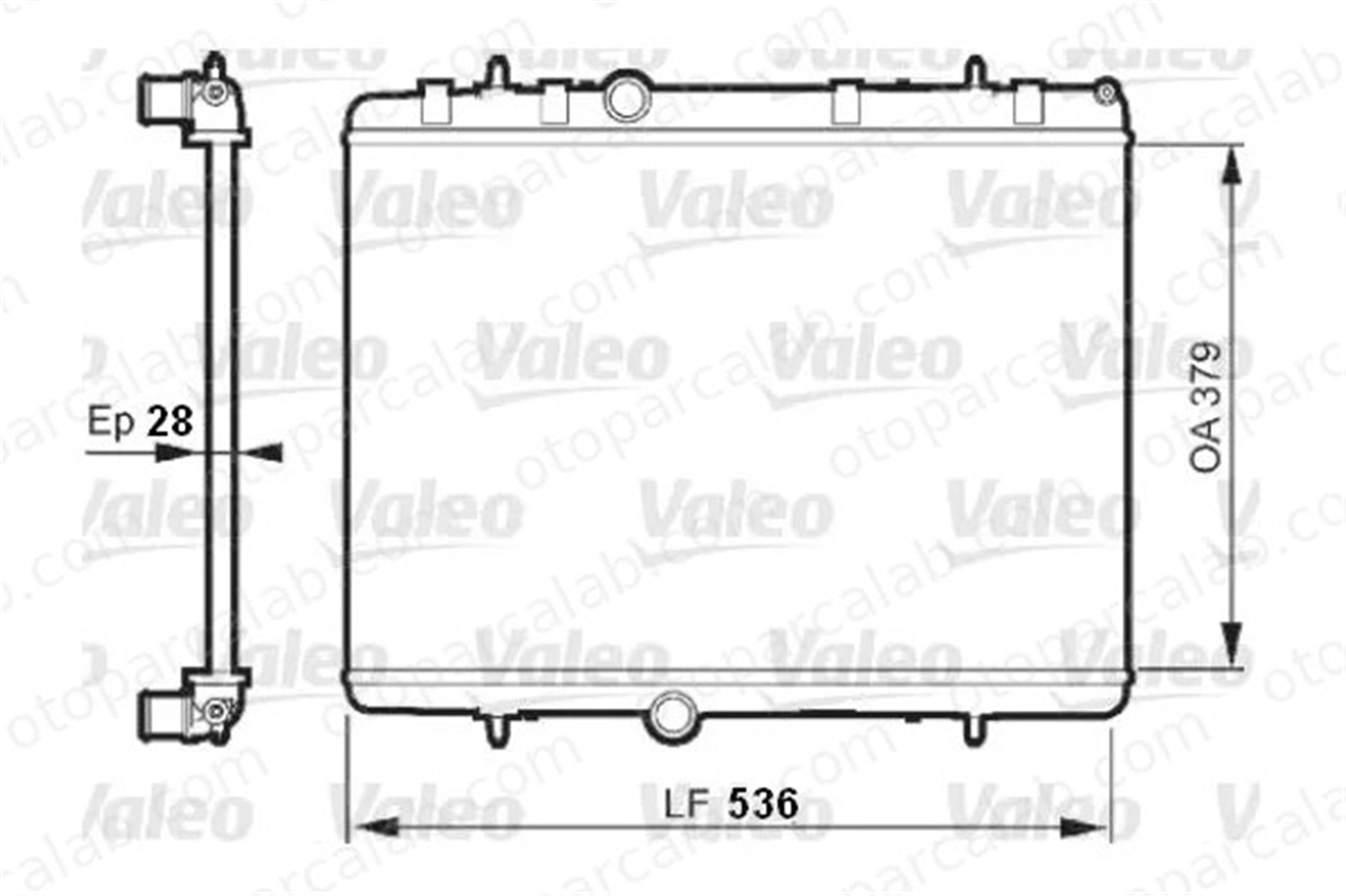 VALEO 735608 Su Radyatörü CITROËN BERLINGO Kasa/büyük limuzin PEUGEOT PARTNER Kasa/büyük limuzin 2530159000 1330F5