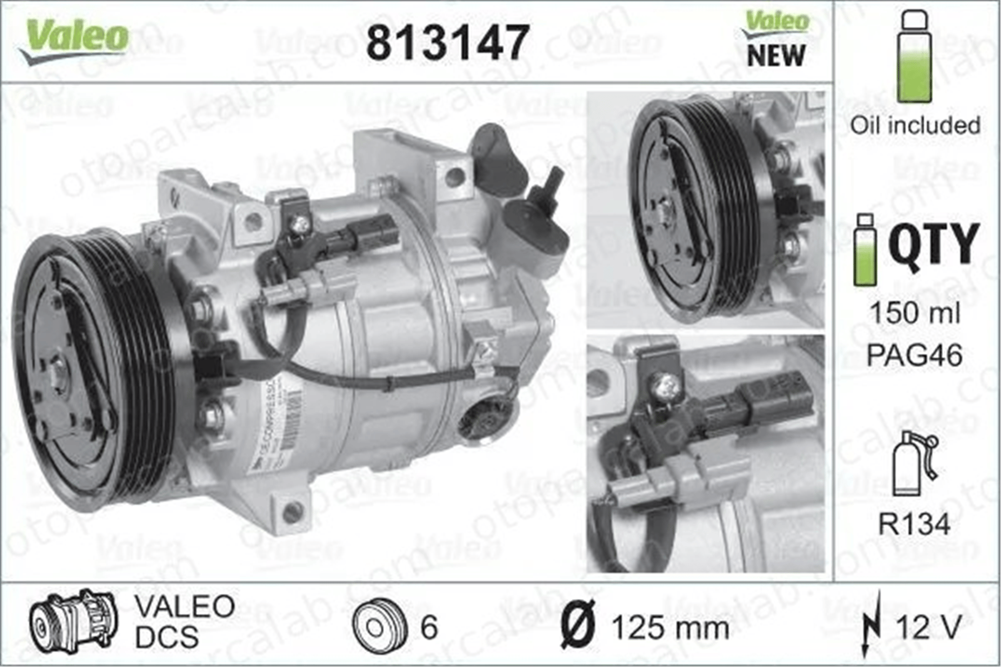 VALEO 813147 Klima Kompresörü RENAULT LAGUNA III LAGUNA III Grandtour 7711497037 8200720417