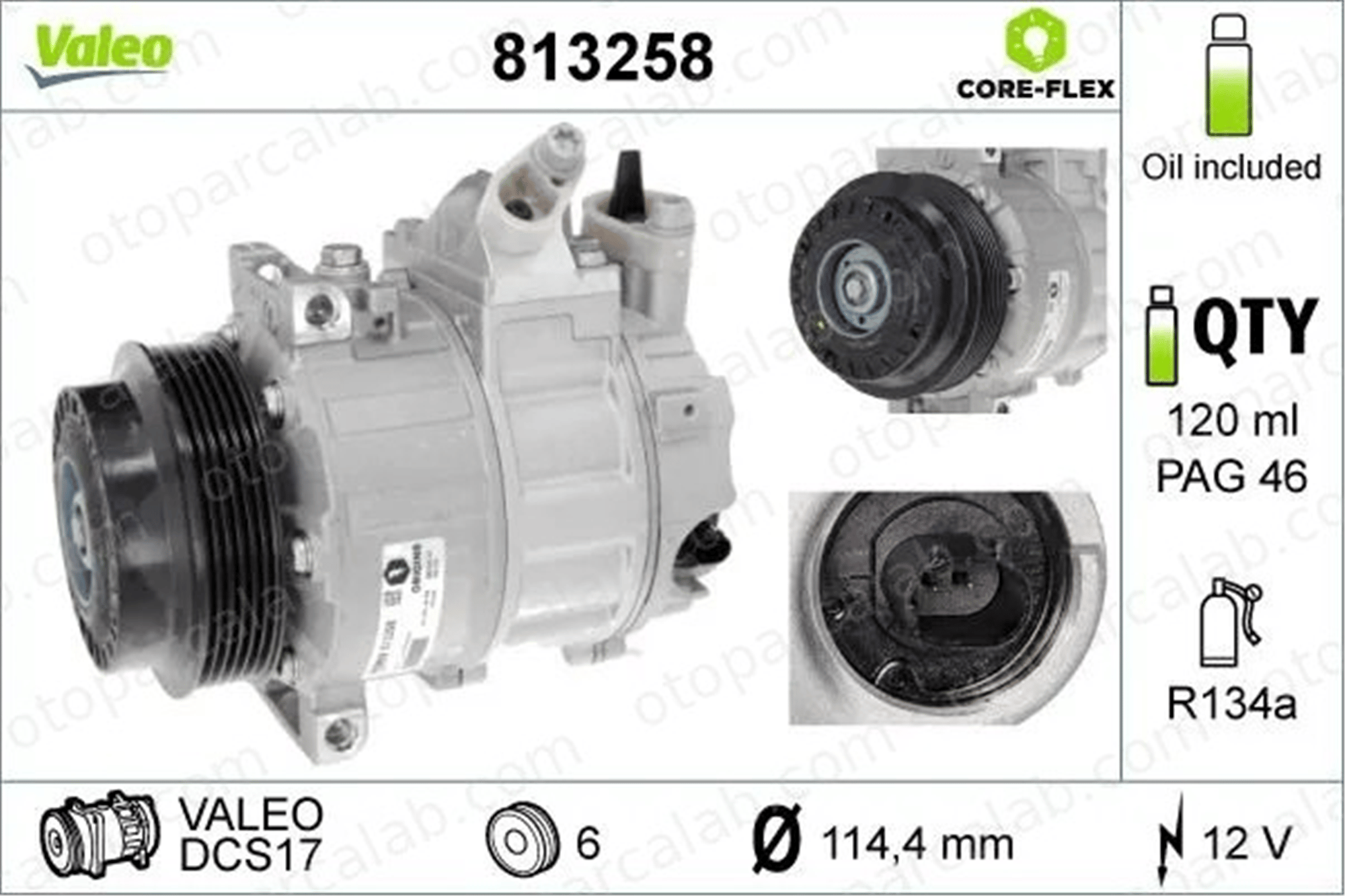 VALEO 813258 Klima Kompresörü MERCEDES-BENZ C-SERISI C-SERISI T-Model A0022304511 A0022304411