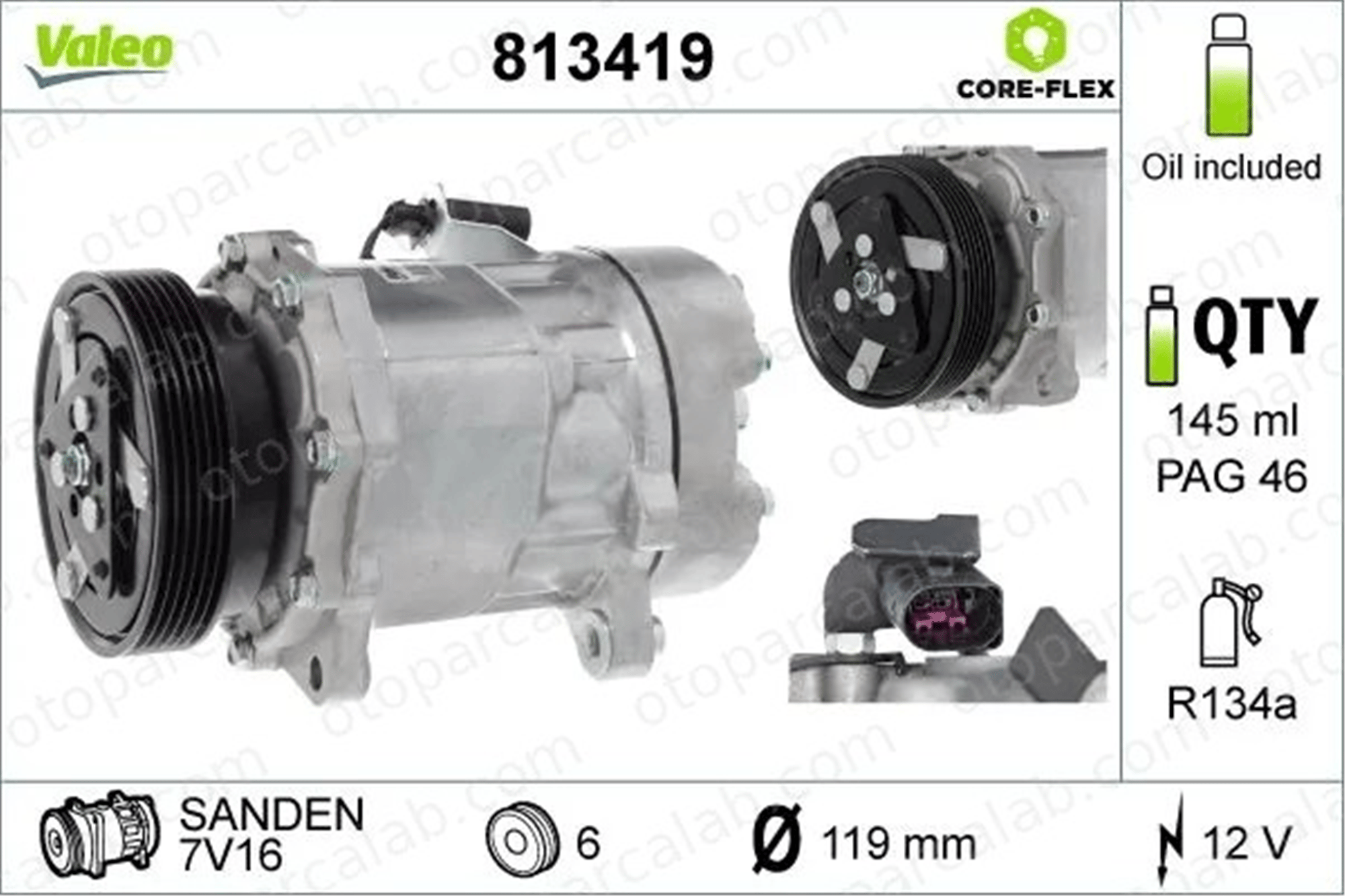 VALEO 813419 Klima Kompresörü VW SHARAN SEAT ALHAMBRA 1211741 1458685