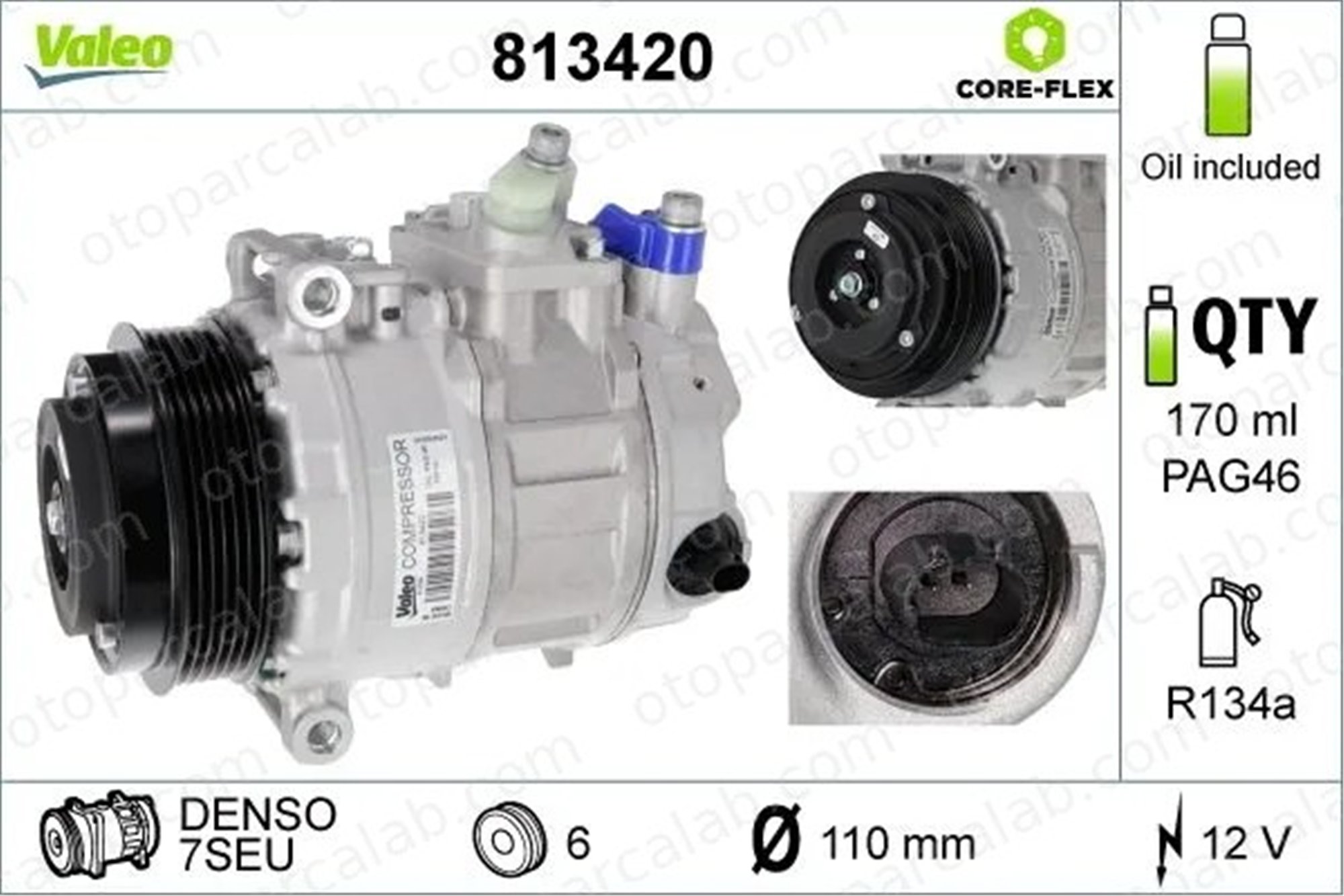 VALEO 813420 Klima Kompresörü MERCEDES-BENZ C-SERISI E-SERISI A0002309011 A0012301411