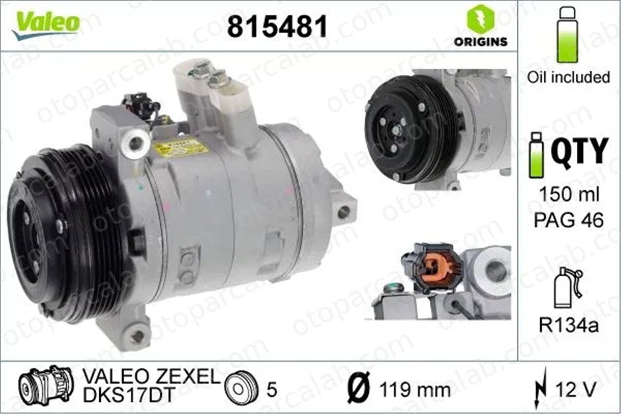 VALEO 815481 Klima Kompresörü NISSAN NP300 NAVARA Pick-up RENAULT ALASKAN 926004JA1A